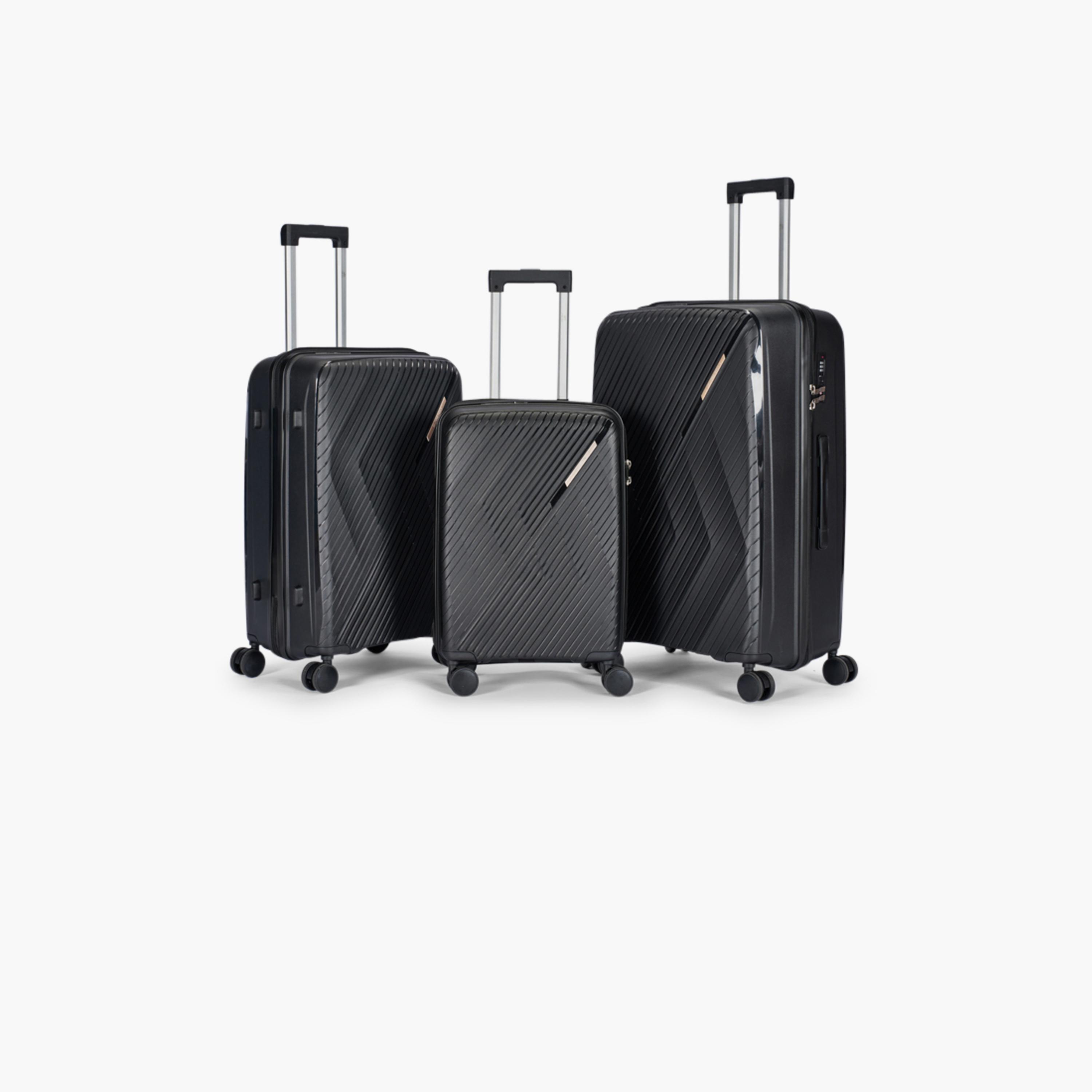 LIMRA Set of 3 Polypropylene Hard-Sided 4-Wheeler Spinner Trolley Bag with TSA Lock-travel-luggagesandbags-luggage-image-1