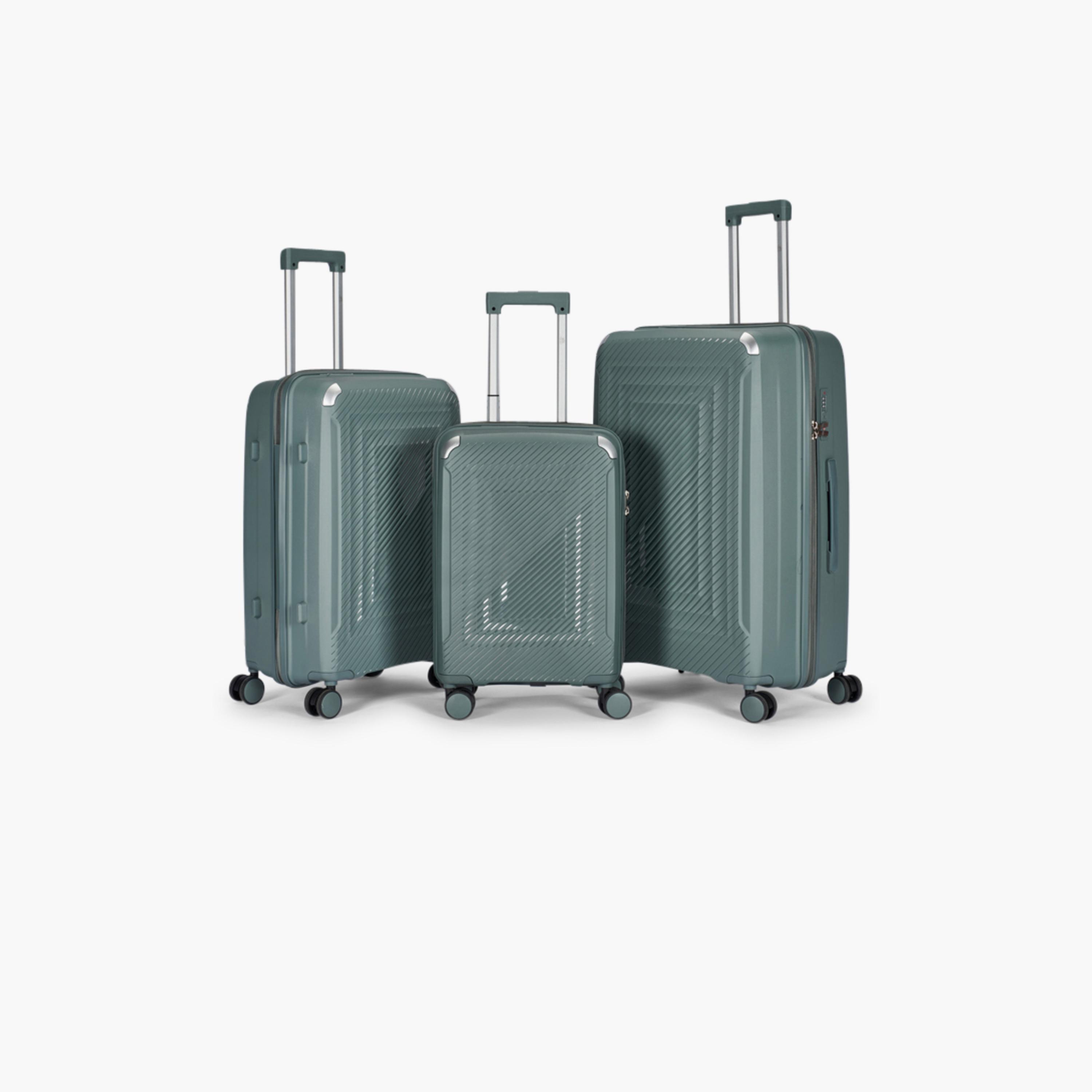 LIMRA Set of 3 Polypropylene Hard-Sided 4-Wheeler Spinner Trolley Bag with TSA Lock-travel-luggagesandbags-luggage-image-1