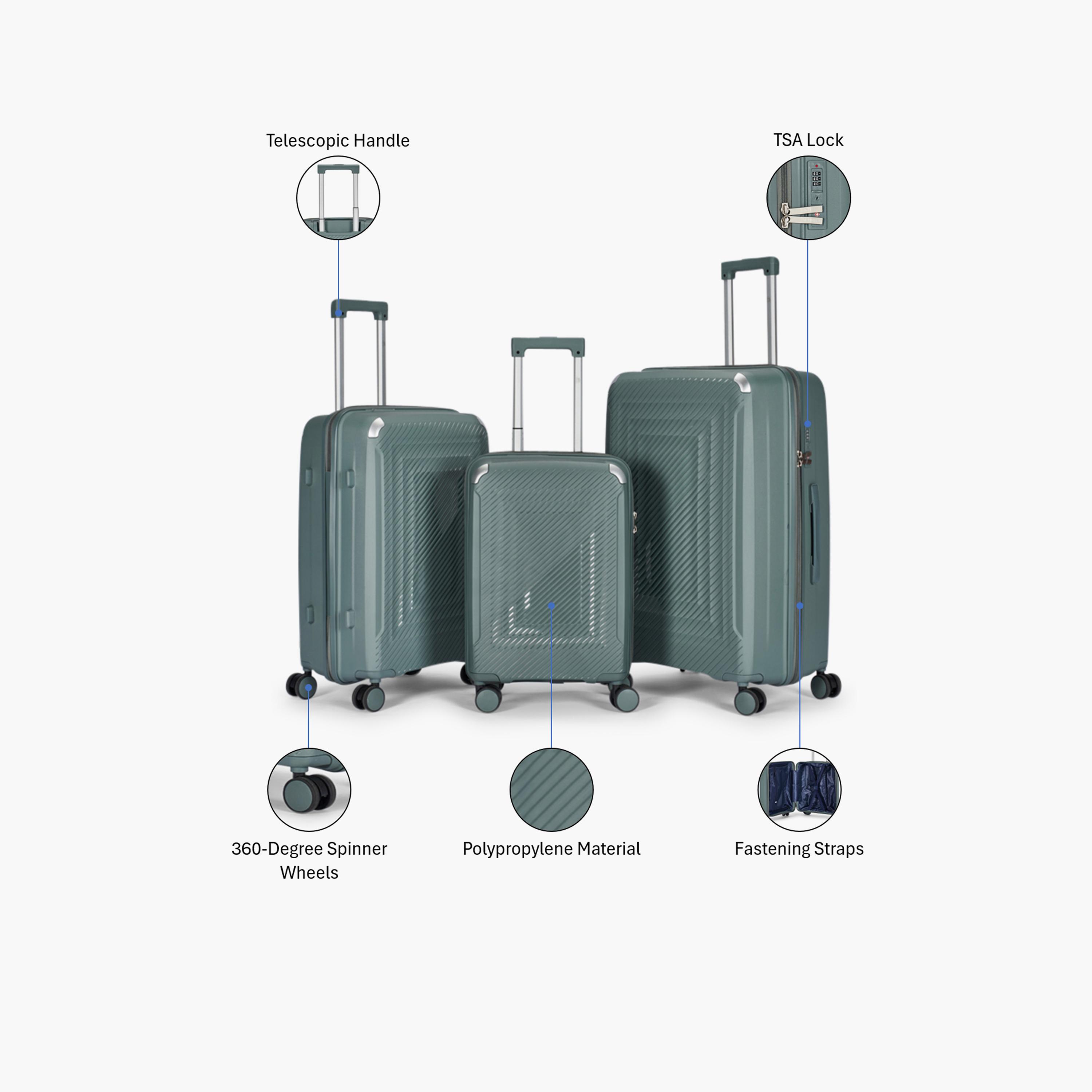 LIMRA Set of 3 Polypropylene Hard-Sided 4-Wheeler Spinner Trolley Bag with TSA Lock-travel-luggagesandbags-luggage-image-2