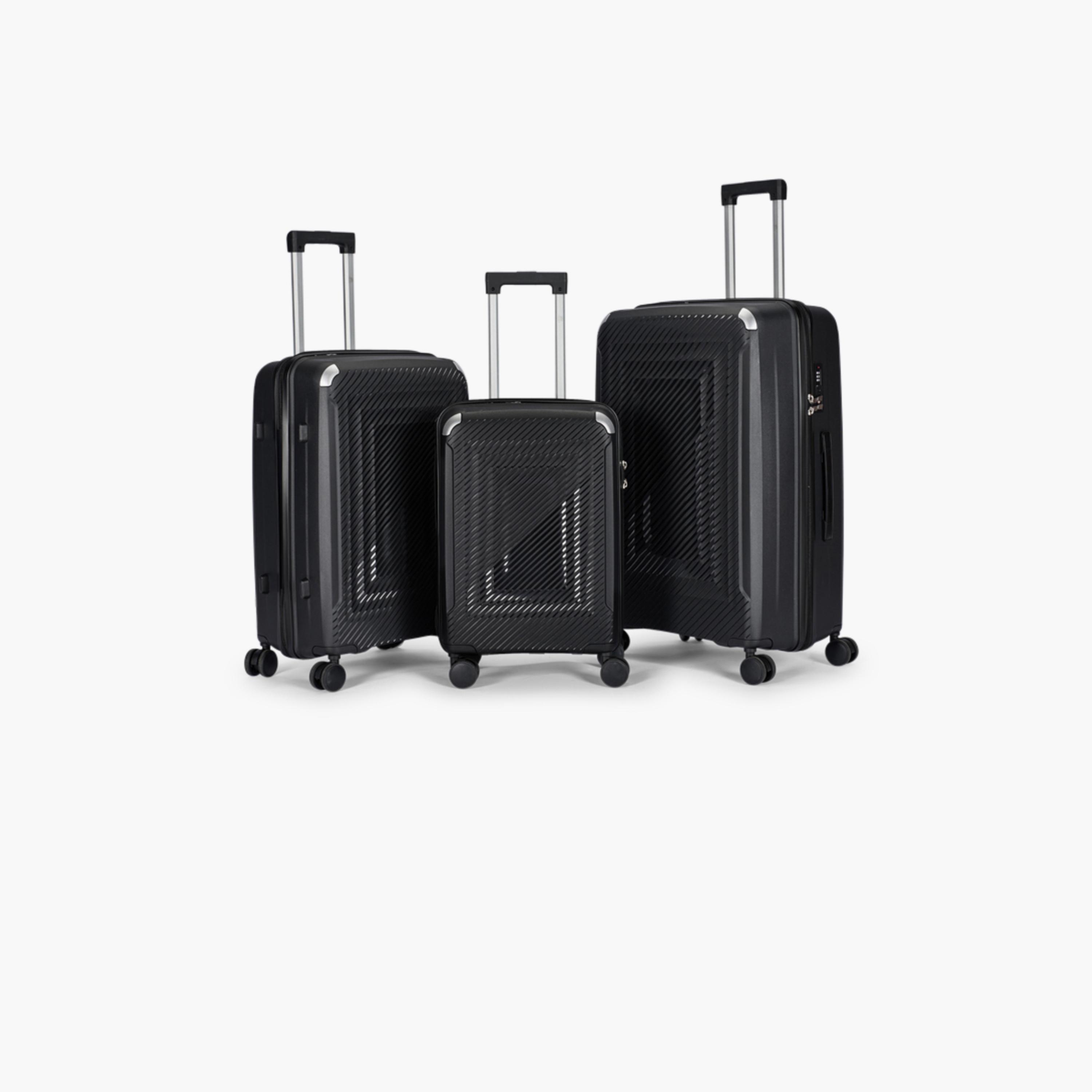 LIMRA Set of 3 Polypropylene Hard-Sided 4-Wheeler Spinner Trolley Bag with TSA Lock-travel-luggagesandbags-luggage-image-1