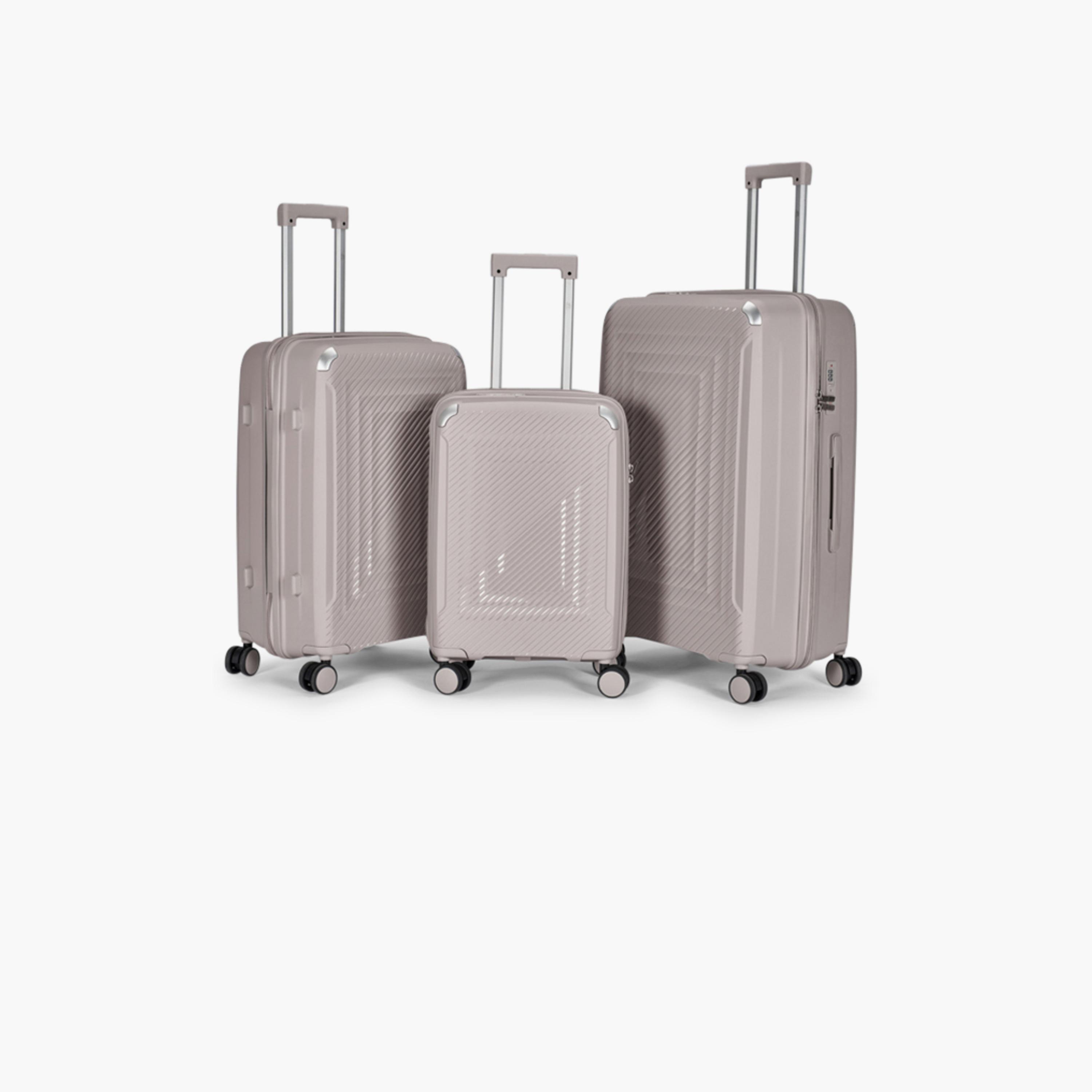 LIMRA Set of 3 Polypropylene Hard-Sided 4-Wheeler Spinner Trolley Bag with TSA Lock-travel-luggagesandbags-luggage-image-1