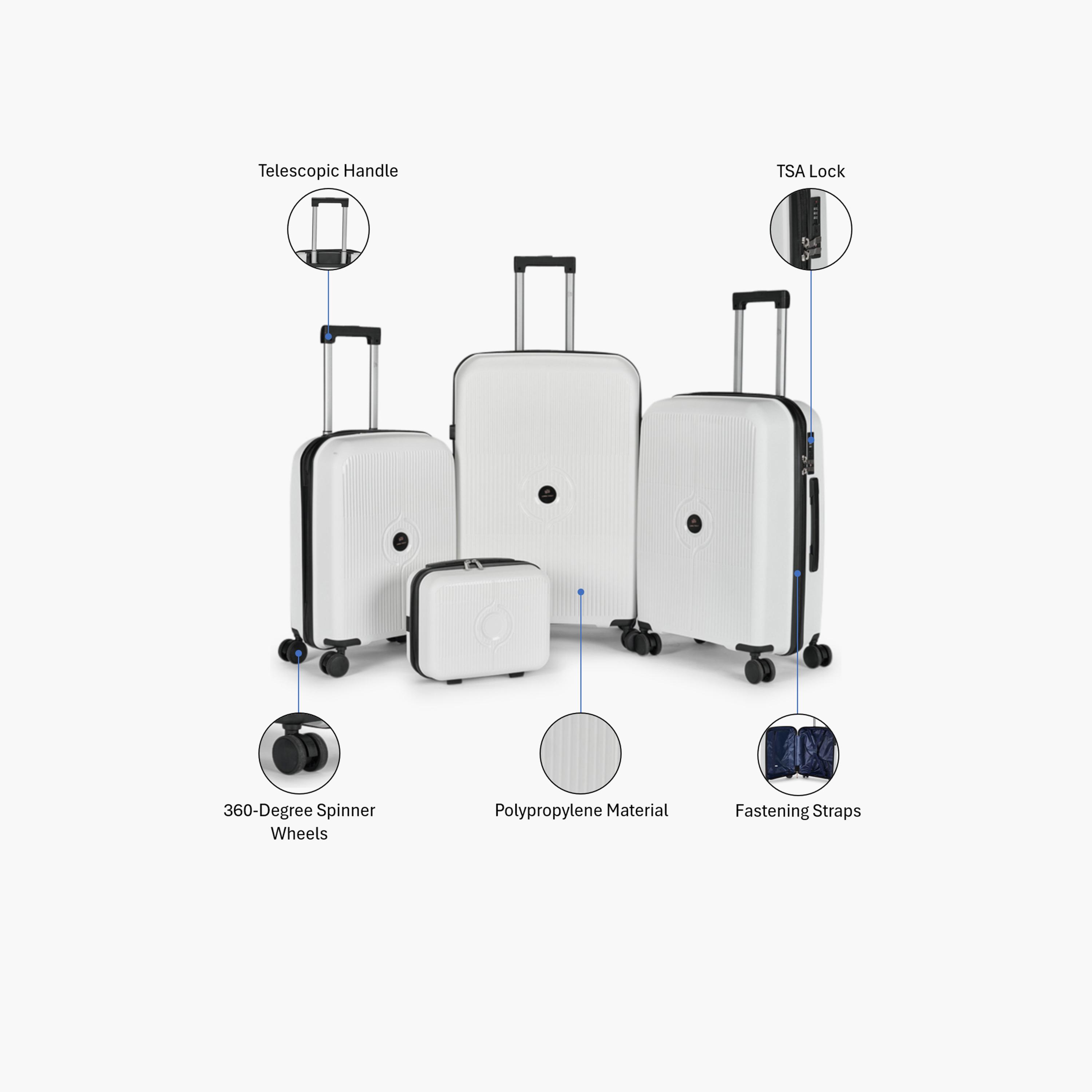 LIMRA Set of 4 Polypropylene Hard-Sided 4-Wheeler Spinner Trolley Bag with TSA Lock-travel-luggagesandbags-luggage-image-2