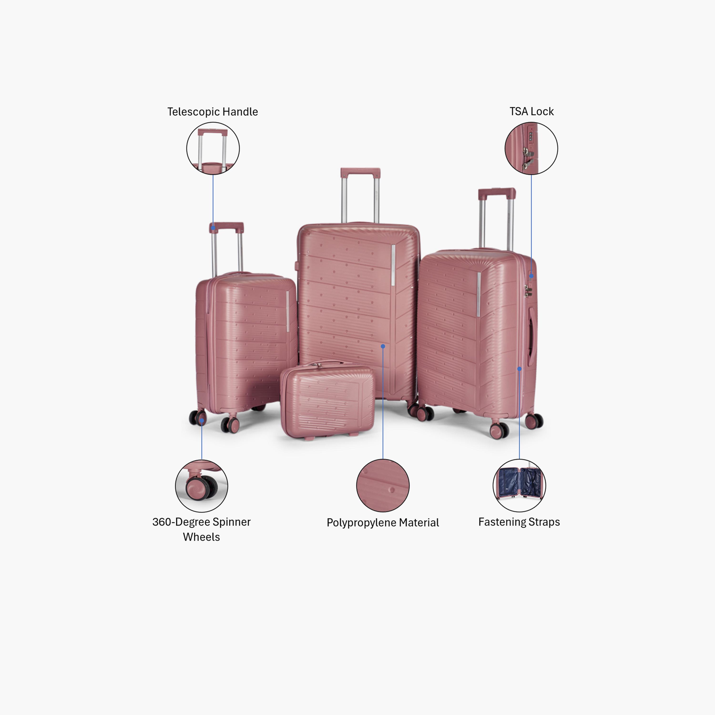 LIMRA Set of 4 Polypropylene Hard-Sided 4-Wheeler Spinner Trolley Bag with TSA Lock-travel-luggagesandbags-luggage-image-2