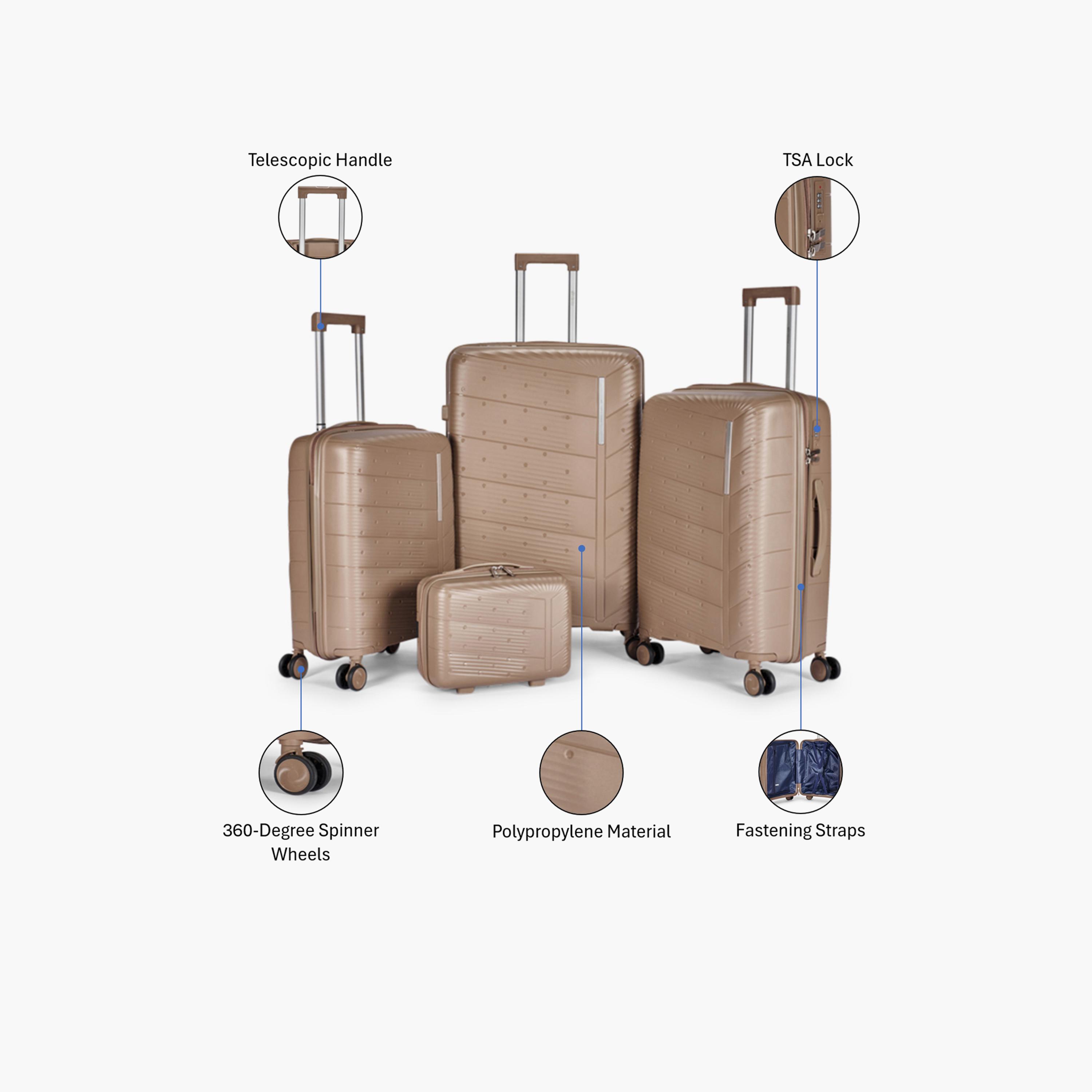 LIMRA Set of 4 Polypropylene Hard-Sided 4-Wheeler Spinner Trolley Bag with TSA Lock-travel-luggagesandbags-luggage-image-2