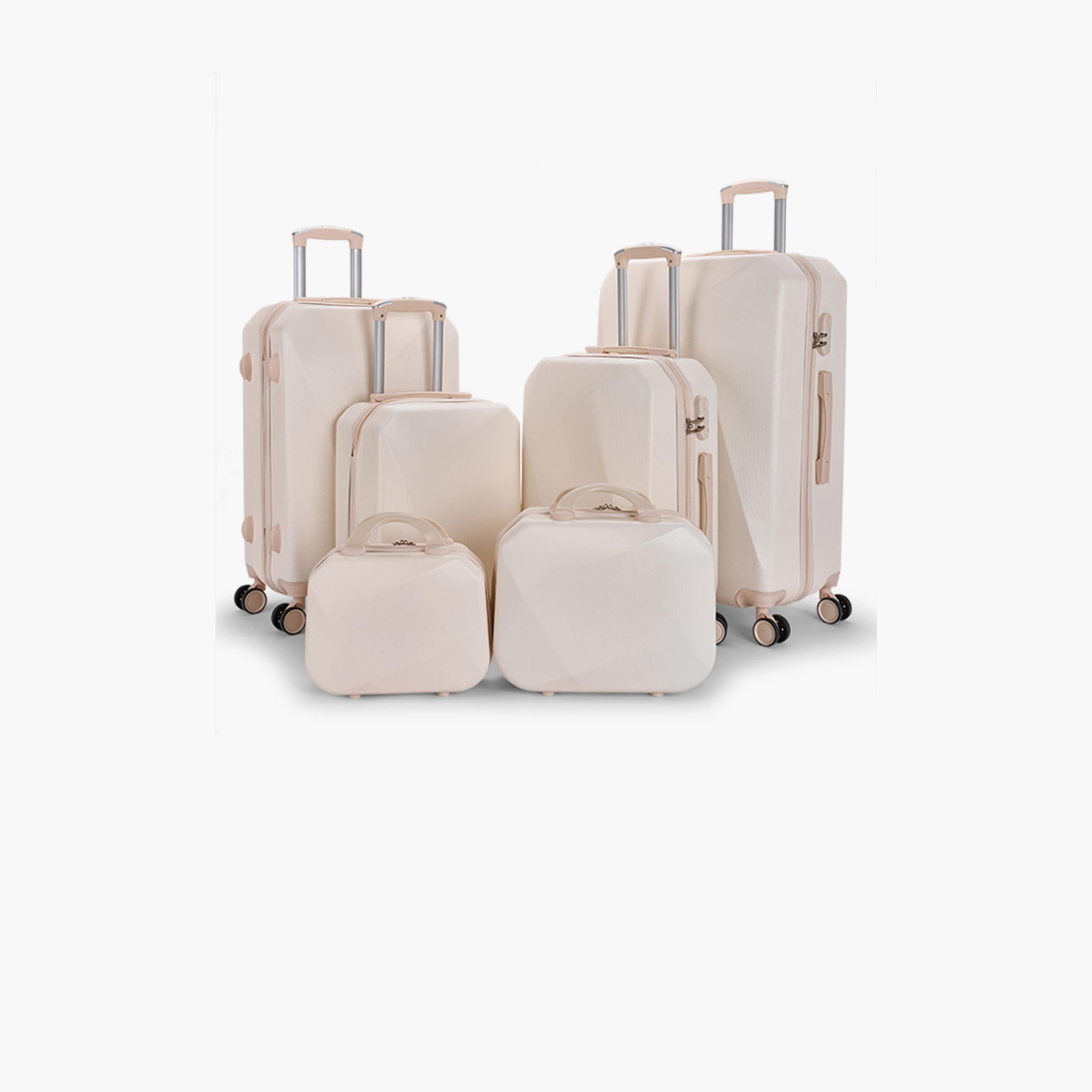 ليمرا - طقم 6 شنط سفر جوانب صلبة من مادة ABS بأربع عجلات دوارة وقفل برقم سري-travel-luggagesandbags-luggage-image-1