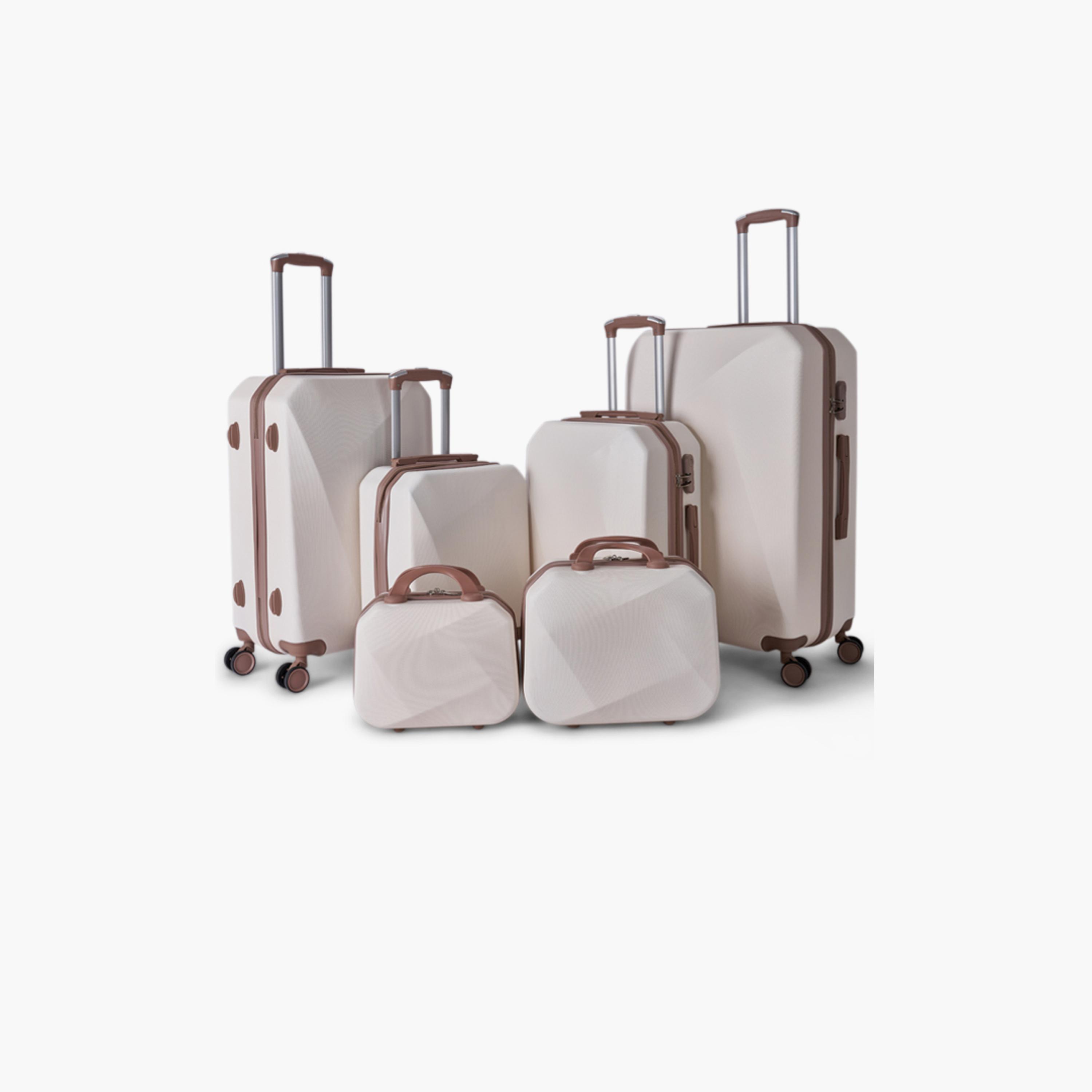 LIMRA Set of 6 ABS Hard-Sided 4-Wheeler Spinner Trolley Bag with Combination Lock-travel-luggagesandbags-luggage-image-1