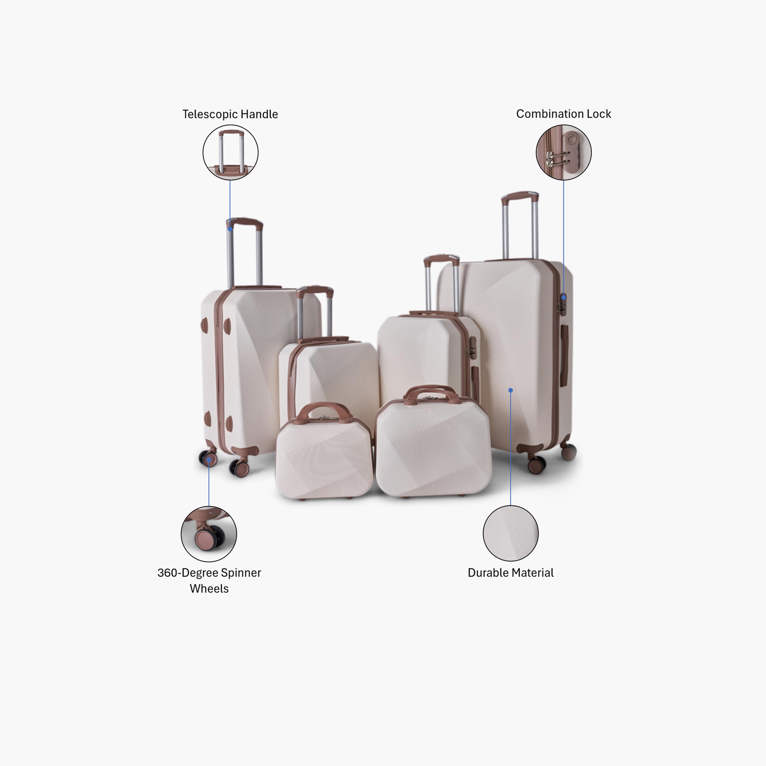 LIMRA Set of 6 ABS Hard-Sided 4-Wheeler Spinner Trolley Bag with Combination Lock-travel-luggagesandbags-luggage-image-2