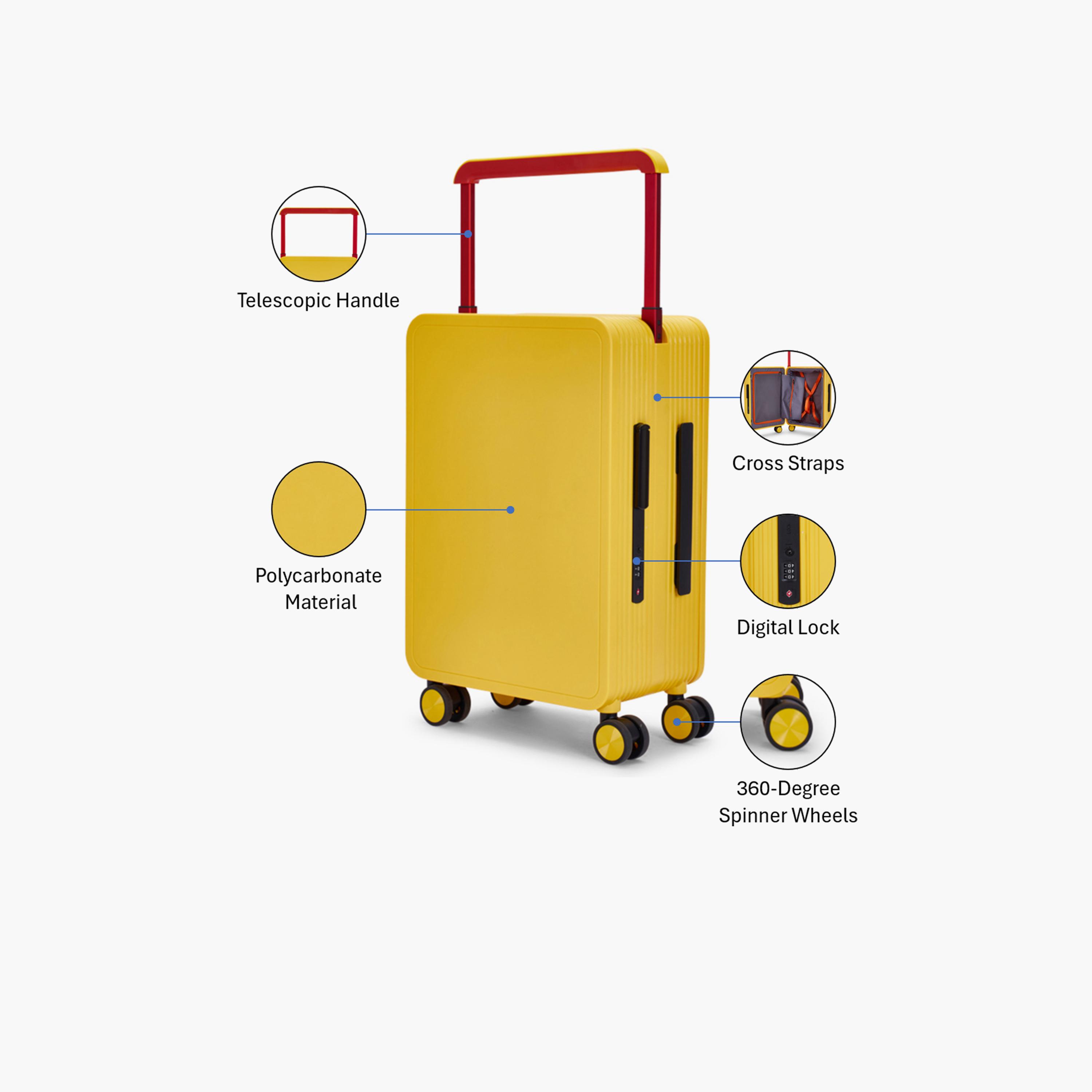 LIMRA 56 CM Small Cabin Polycarbonate Hard-Sided 4-Wheeler Spinner Trolley Bag with TSA Lock-travel-luggagesandbags-luggage-image-3