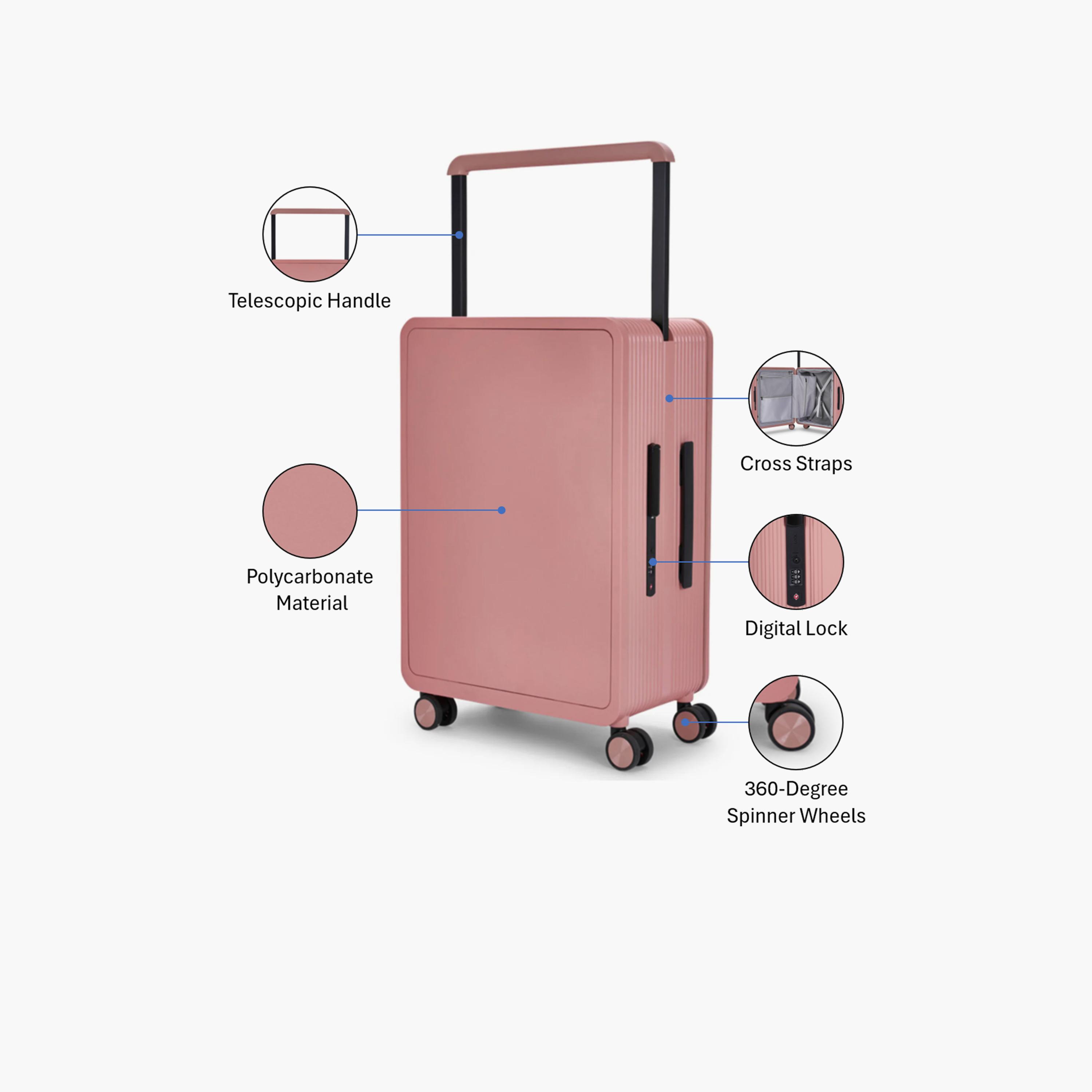 ليمرا - شنطة سفر صغيرة الحجم 56 سم جوانب صلبة من البولي كربونات أربع عجلات دوارة، قفل TSA-travel-luggagesandbags-luggage-image-3