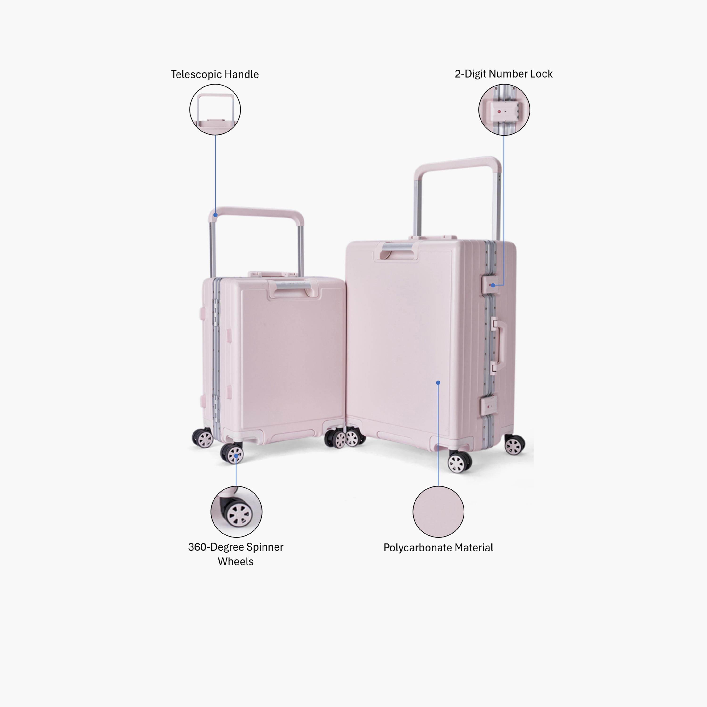 LIMRA Set of 2 Polycarbonate Hard-Sided 4-Wheeler Spinner Trolley Bag with Combination Lock-travel-luggagesandbags-luggage-image-2