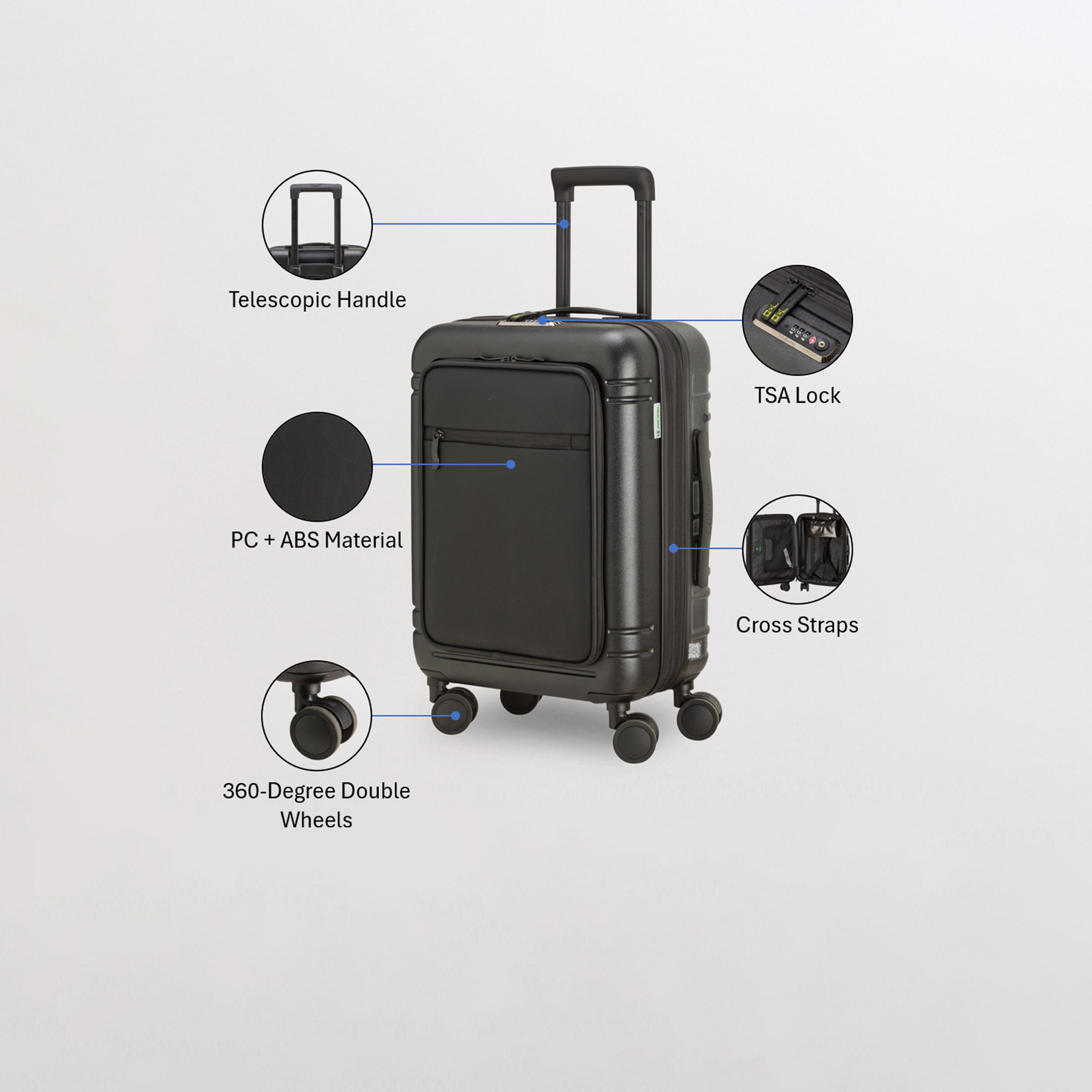 Carpisa First Class Go 49 CM Small Cabin Polycarbonate with ABS Hard-Sided 4-Wheeler Spinner Trolley Bag with TSA Lock-travel-luggagesandbags-luggage-image-3