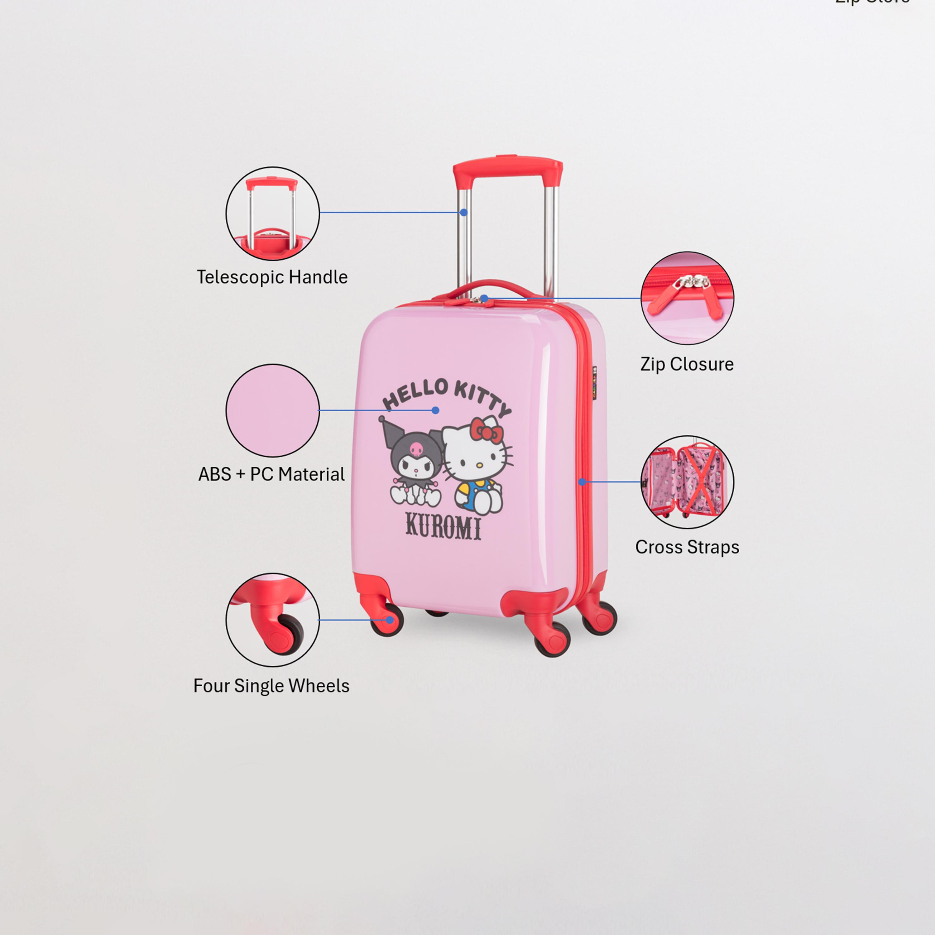 Carpisa Hello Kitty & Kuromi 41 CM Small Cabin ABS Hard-Sided 4-Wheeler Spinner Trolley Bag-travel-kidstrolleyandbags-image-3