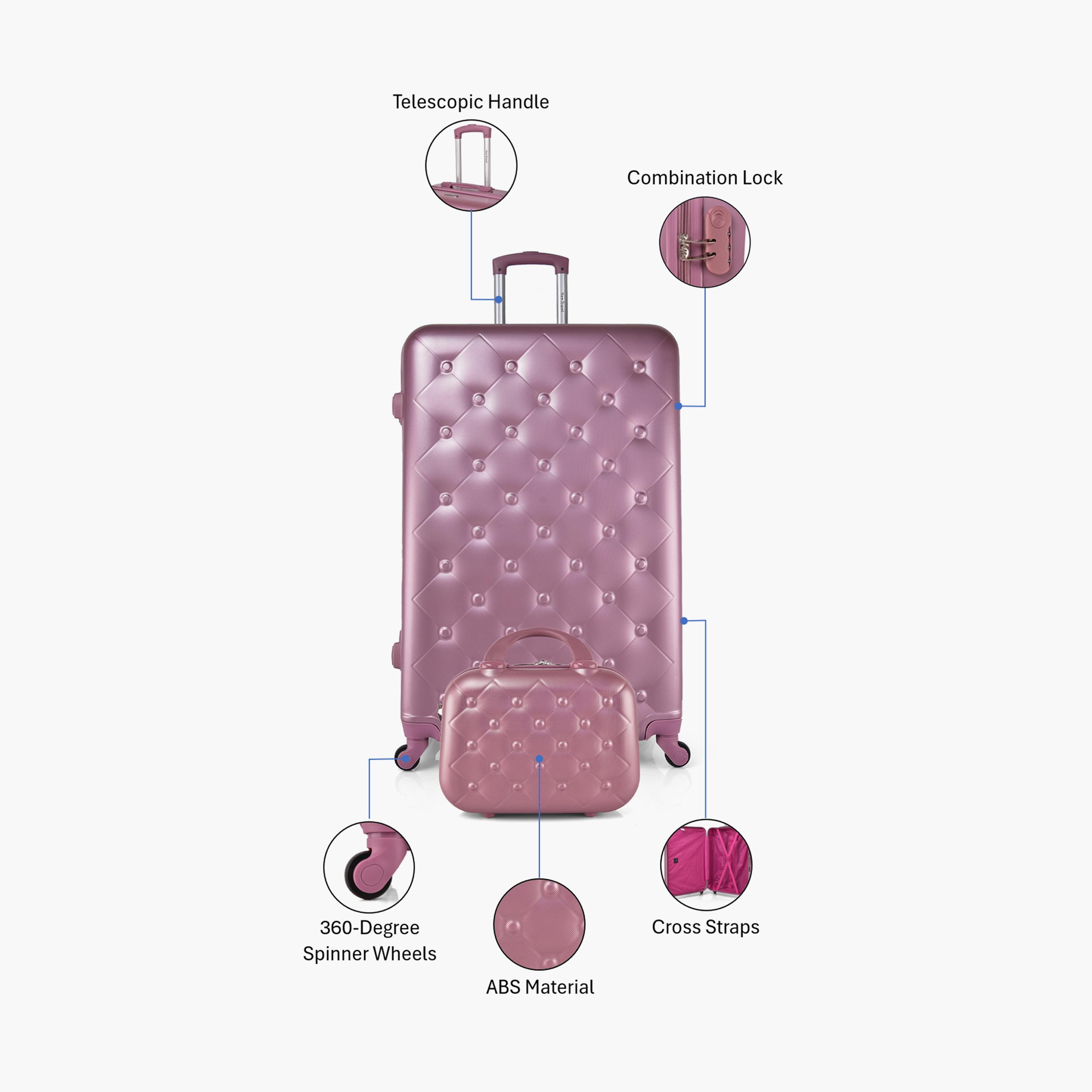 New Travel Set of 2 ABS Hard-Sided 4-Wheeler Spinner Trolley Bag with Combination Lock-travel-luggagesandbags-luggage-image-2