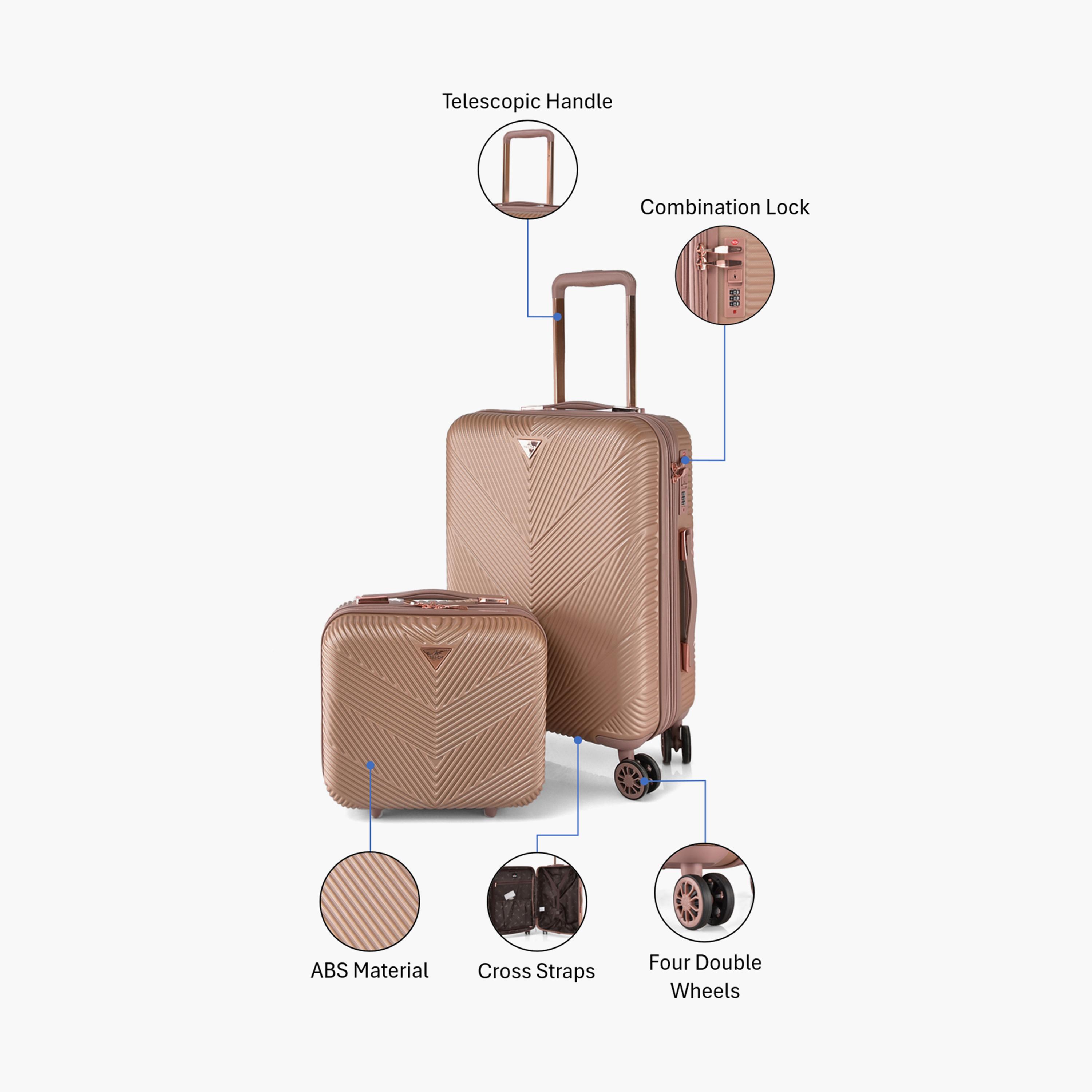 Track Set of 2 ABS Hard-Sided 4-Wheeler Spinner Trolley Bag with TSA Lock-travel-luggagesandbags-luggage-image-2