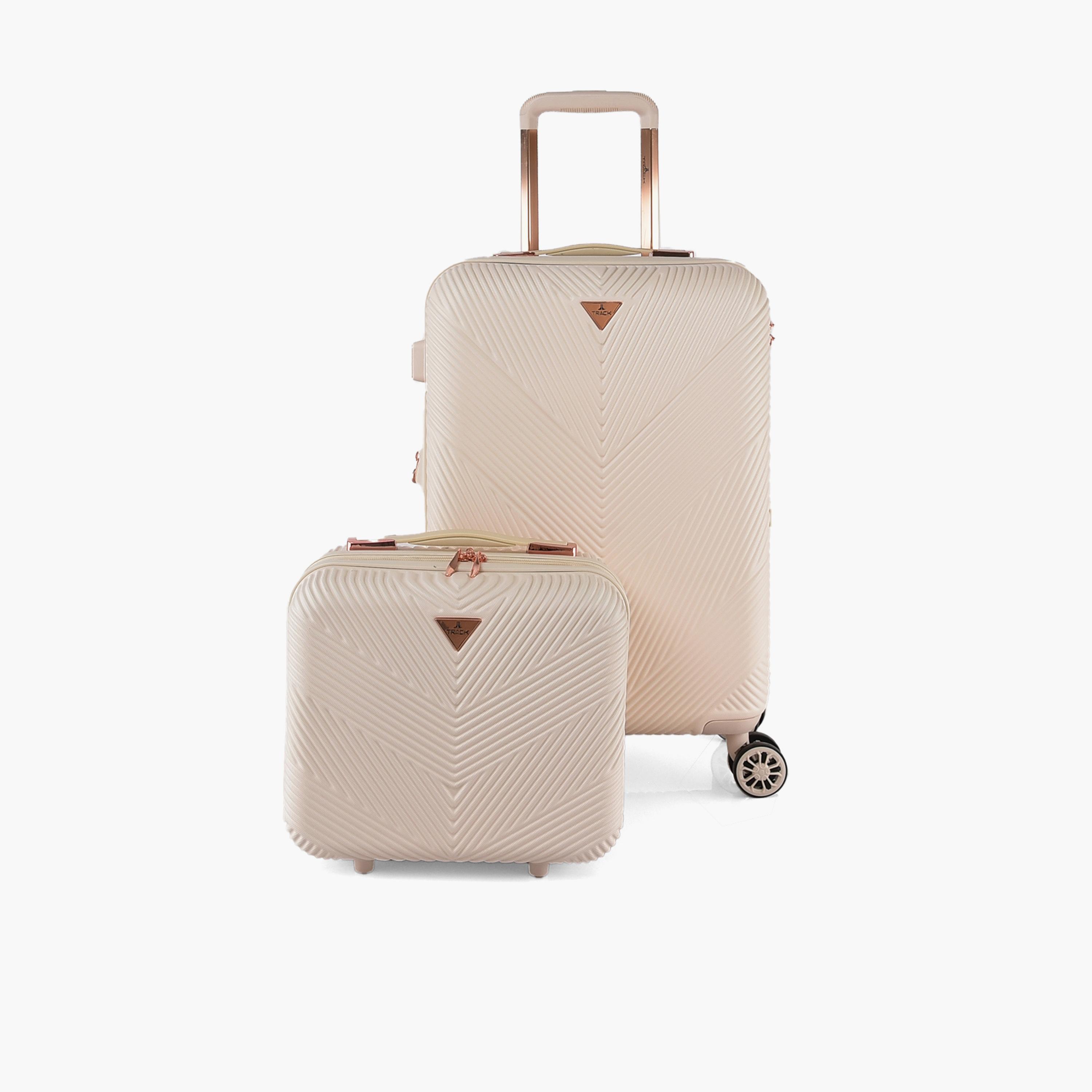 Track Set of 2 ABS Hard-Sided 4-Wheeler Spinner Trolley Bag with TSA Lock-travel-luggagesandbags-luggage-image-1