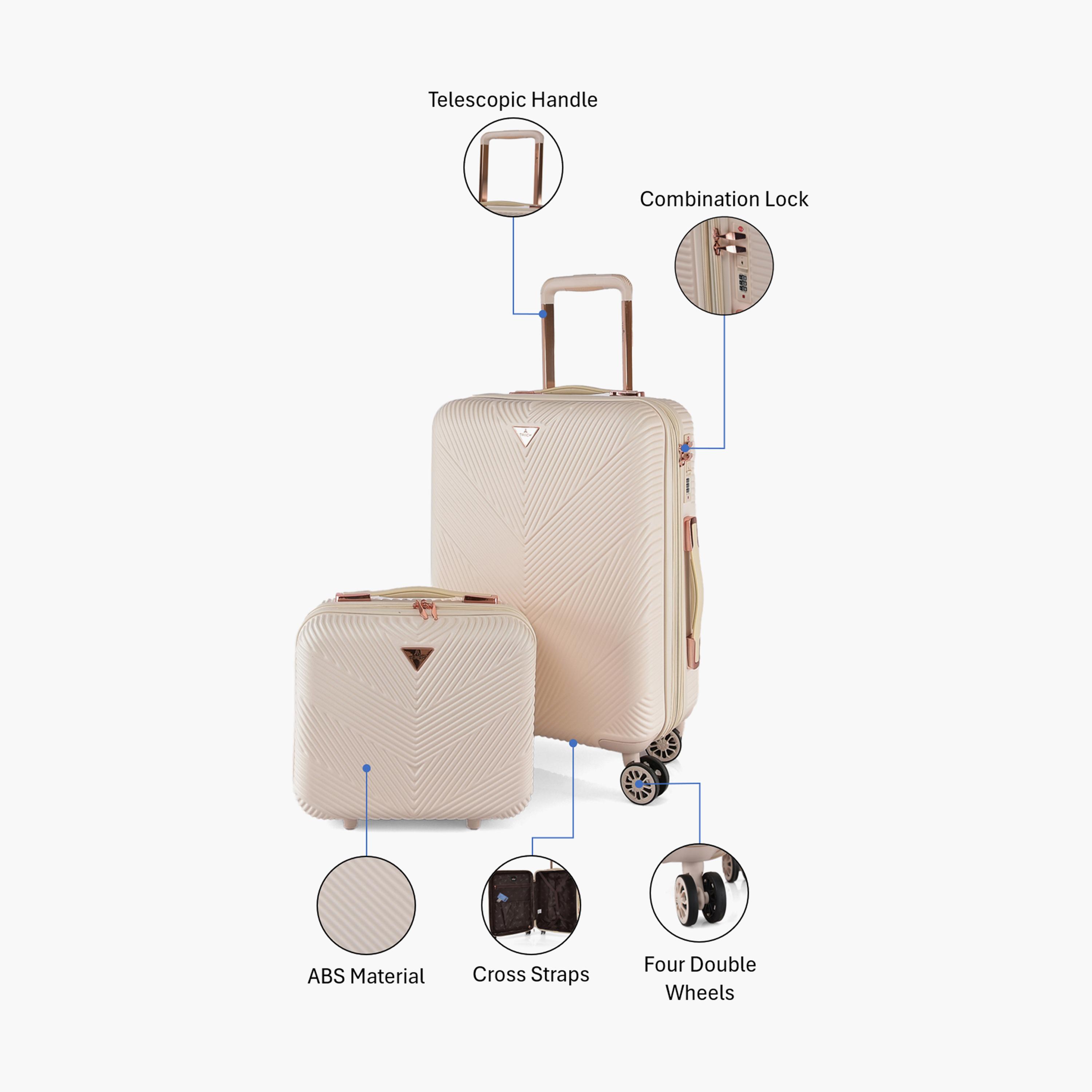 Track Set of 2 ABS Hard-Sided 4-Wheeler Spinner Trolley Bag with TSA Lock-travel-luggagesandbags-luggage-image-2
