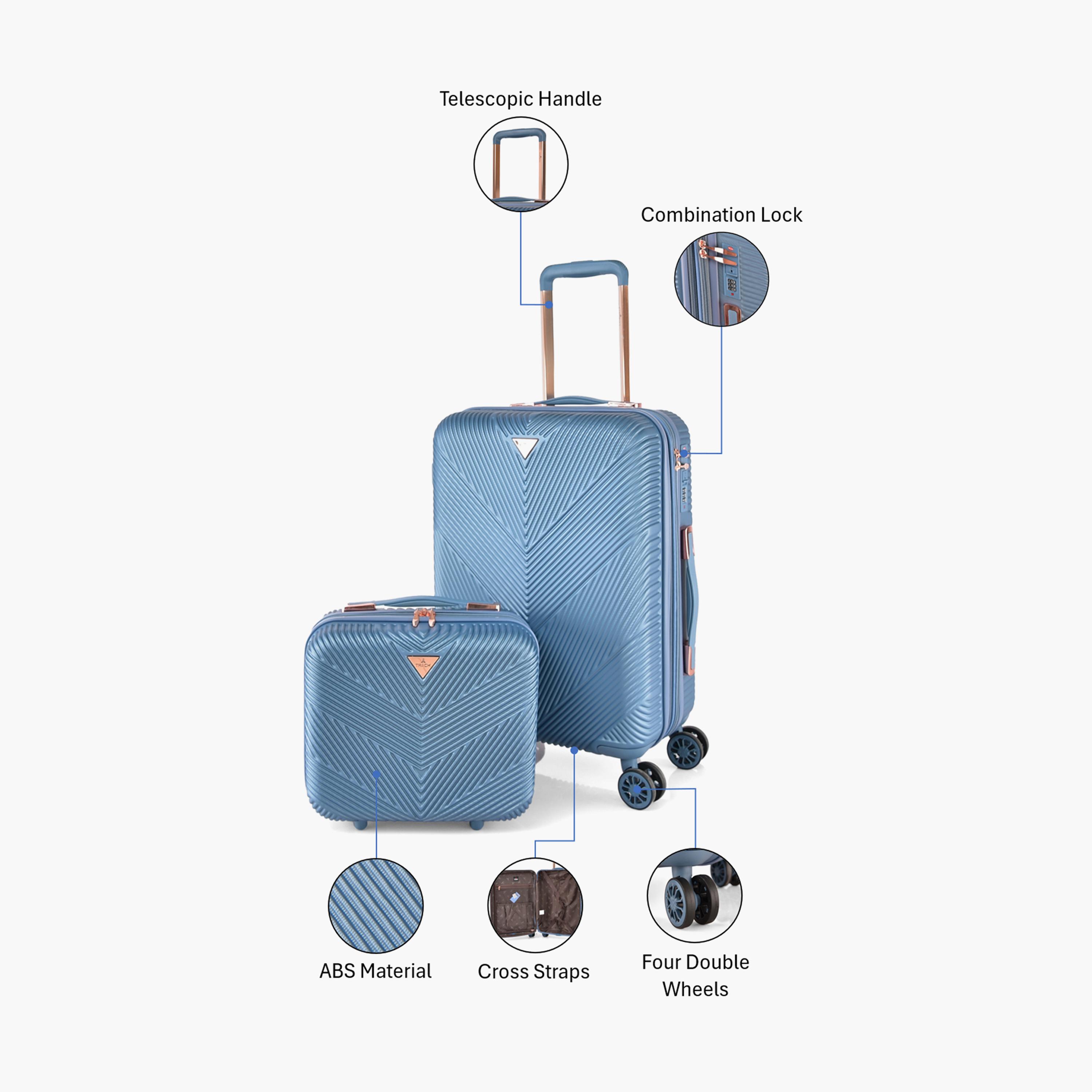 Track Set of 2 ABS Hard-Sided 4-Wheeler Spinner Trolley Bag with TSA Lock-travel-luggagesandbags-luggage-image-2