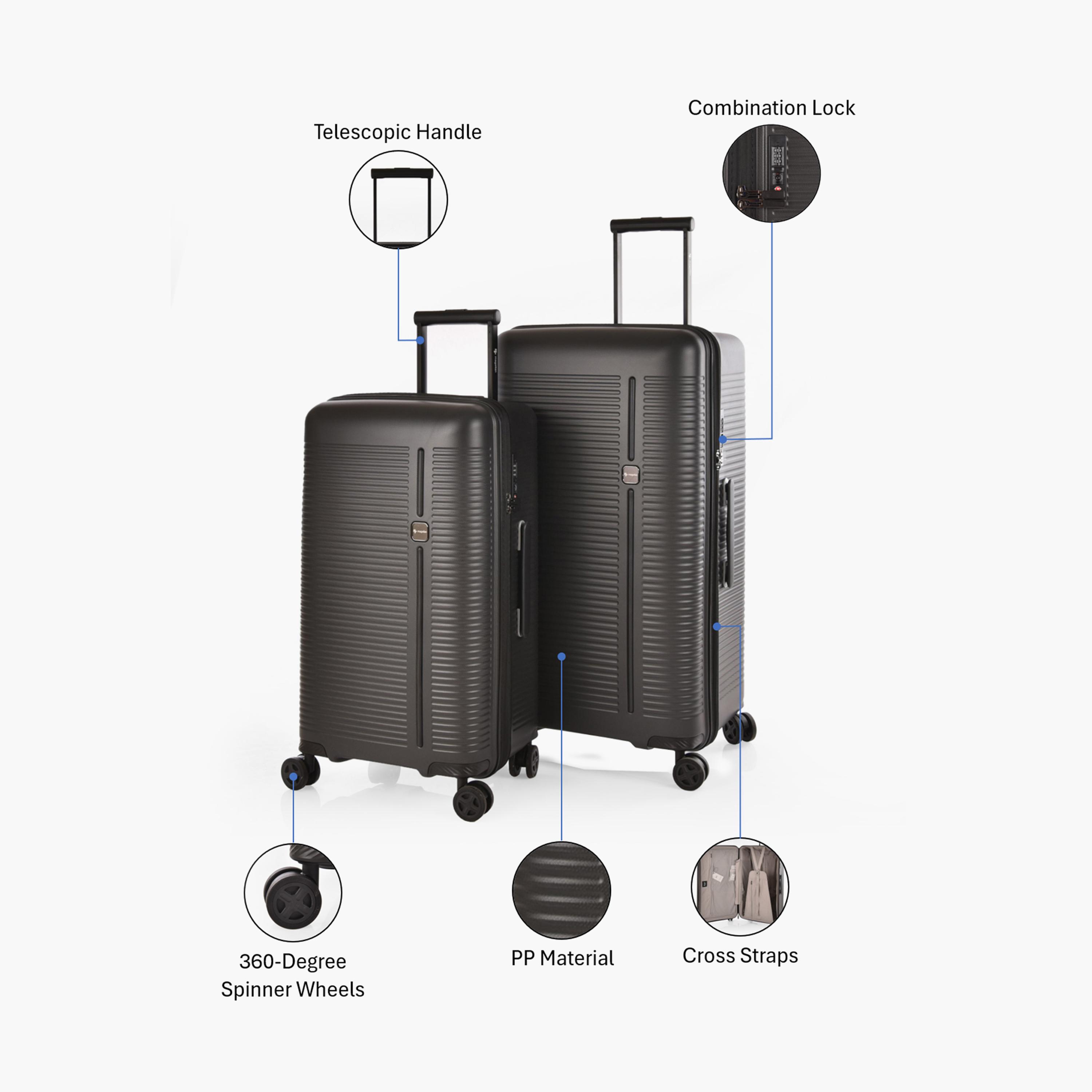 Magellan Set of 2 Polypropylene Hard-Sided 4-Wheeler Spinner Trolley Bag with TSA Lock-travel-luggagesandbags-luggage-image-2