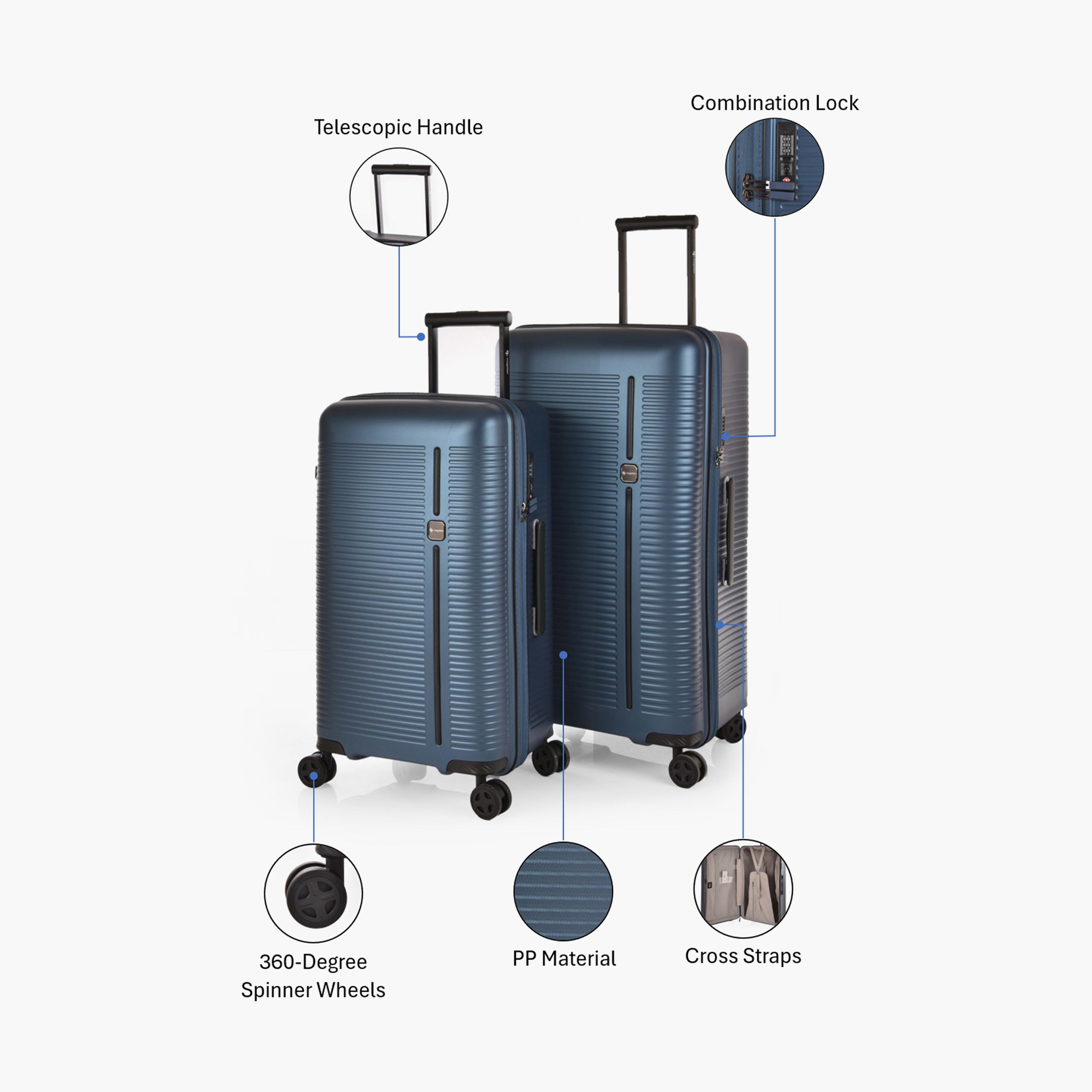 Magellan Set of 2 Polypropylene Hard-Sided 4-Wheeler Spinner Trolley Bag with TSA Lock-travel-luggagesandbags-luggage-image-2