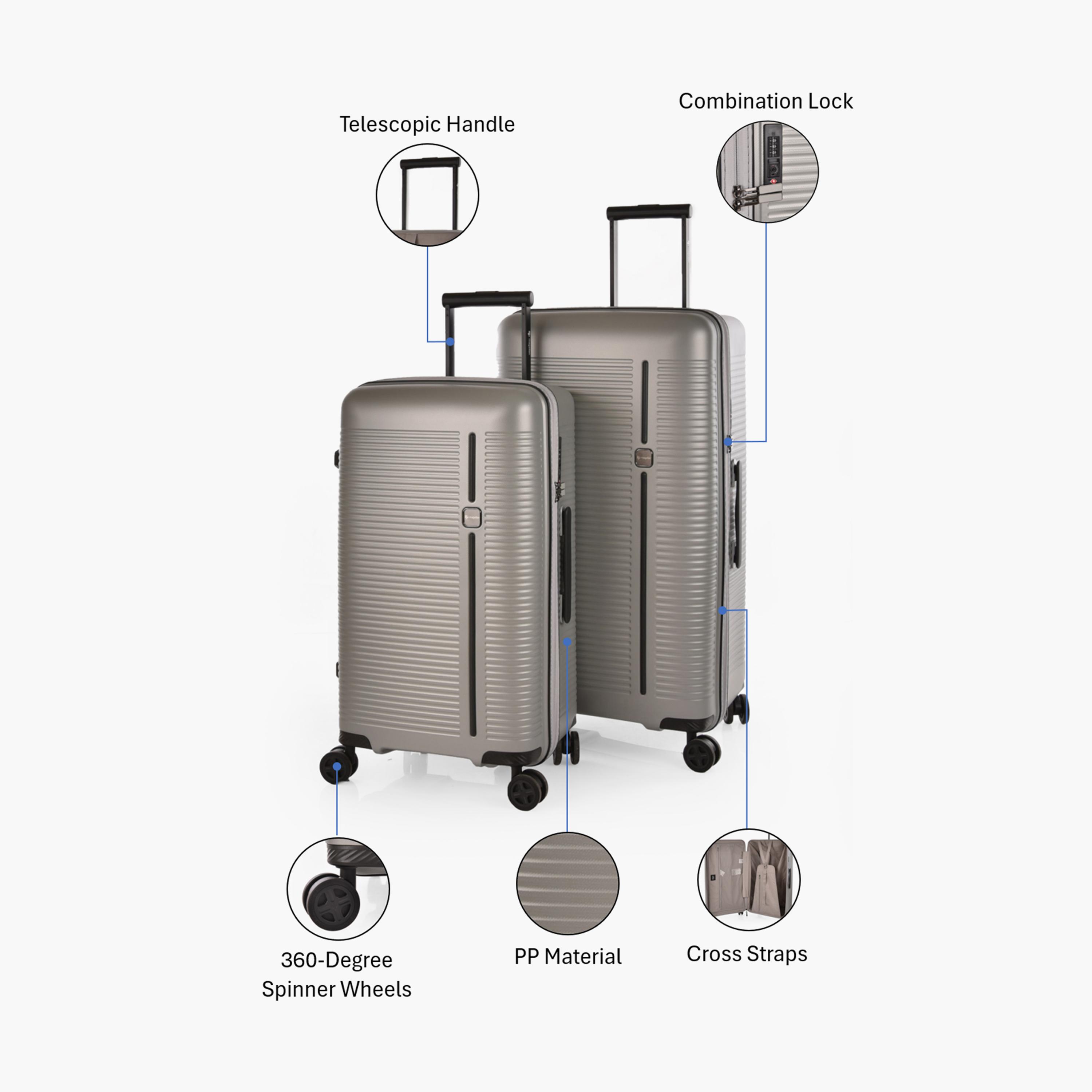 Magellan Set of 2 Polypropylene Hard-Sided 4-Wheeler Spinner Trolley Bag with TSA Lock-travel-luggagesandbags-luggage-image-2