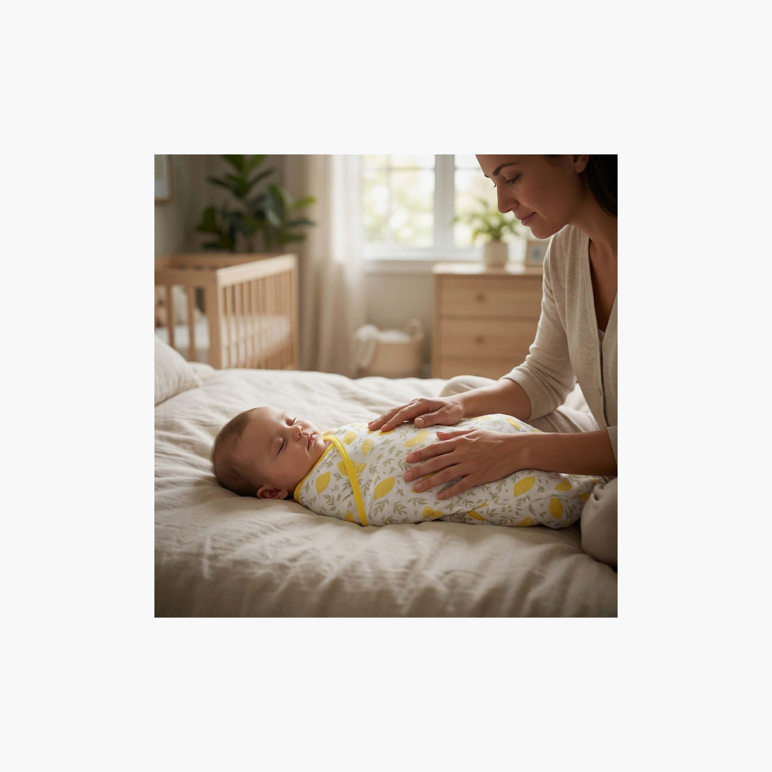 Moon Organic Breathable Swaddle Wrap - Lemon-baby-nursery-blanketsandswaddles-swaddlesandsleepingbags-image-2