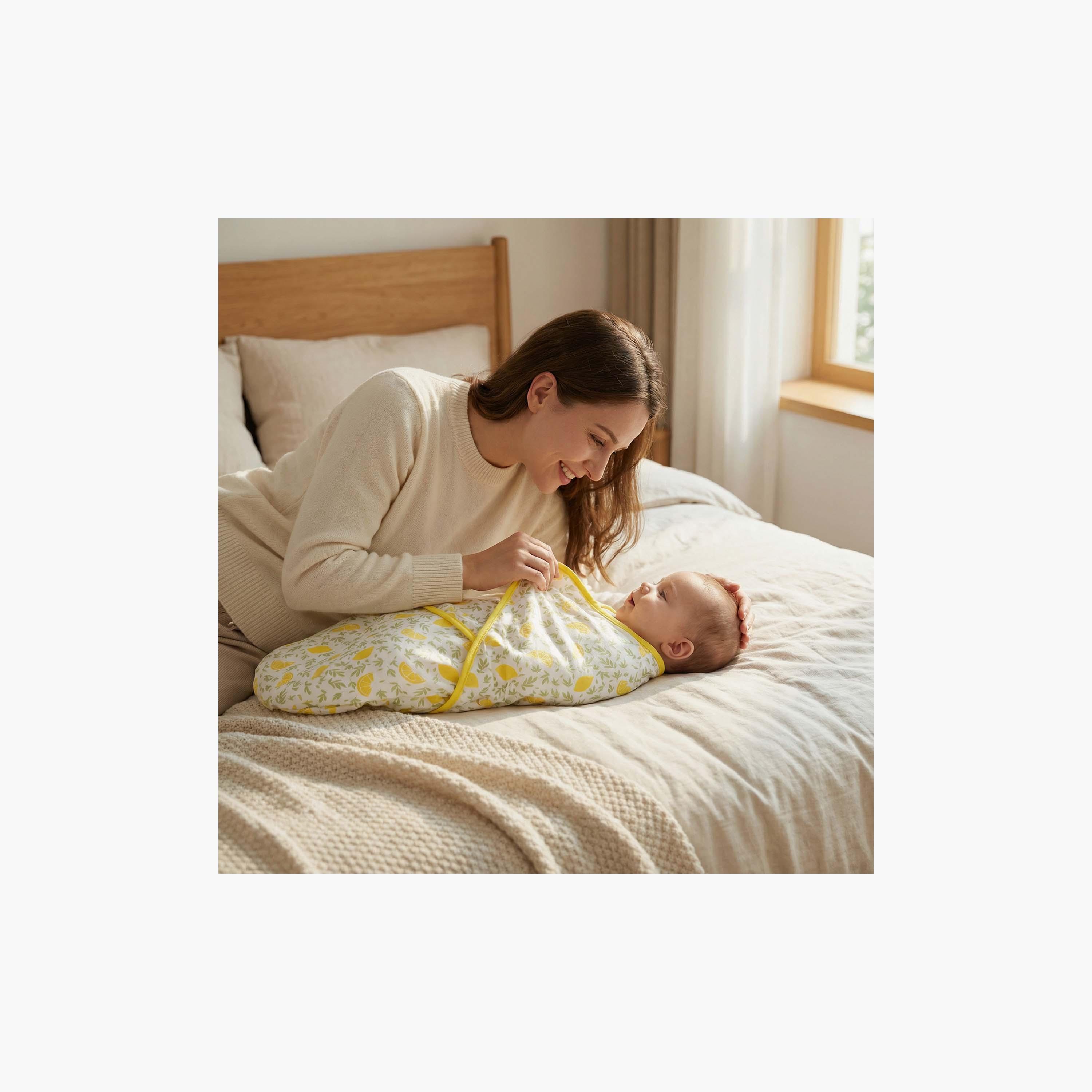 Moon Organic Breathable Swaddle Wrap - Lemon-baby-nursery-blanketsandswaddles-swaddlesandsleepingbags-image-3