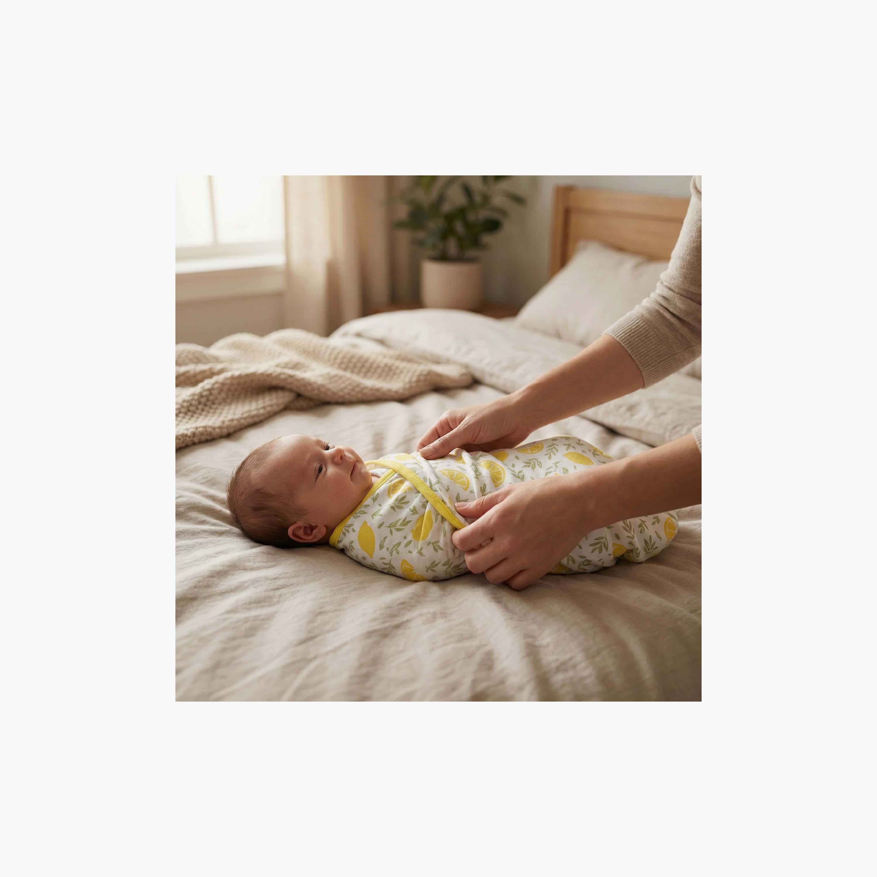 Moon Organic Breathable Swaddle Wrap - Lemon-baby-nursery-blanketsandswaddles-swaddlesandsleepingbags-image-4
