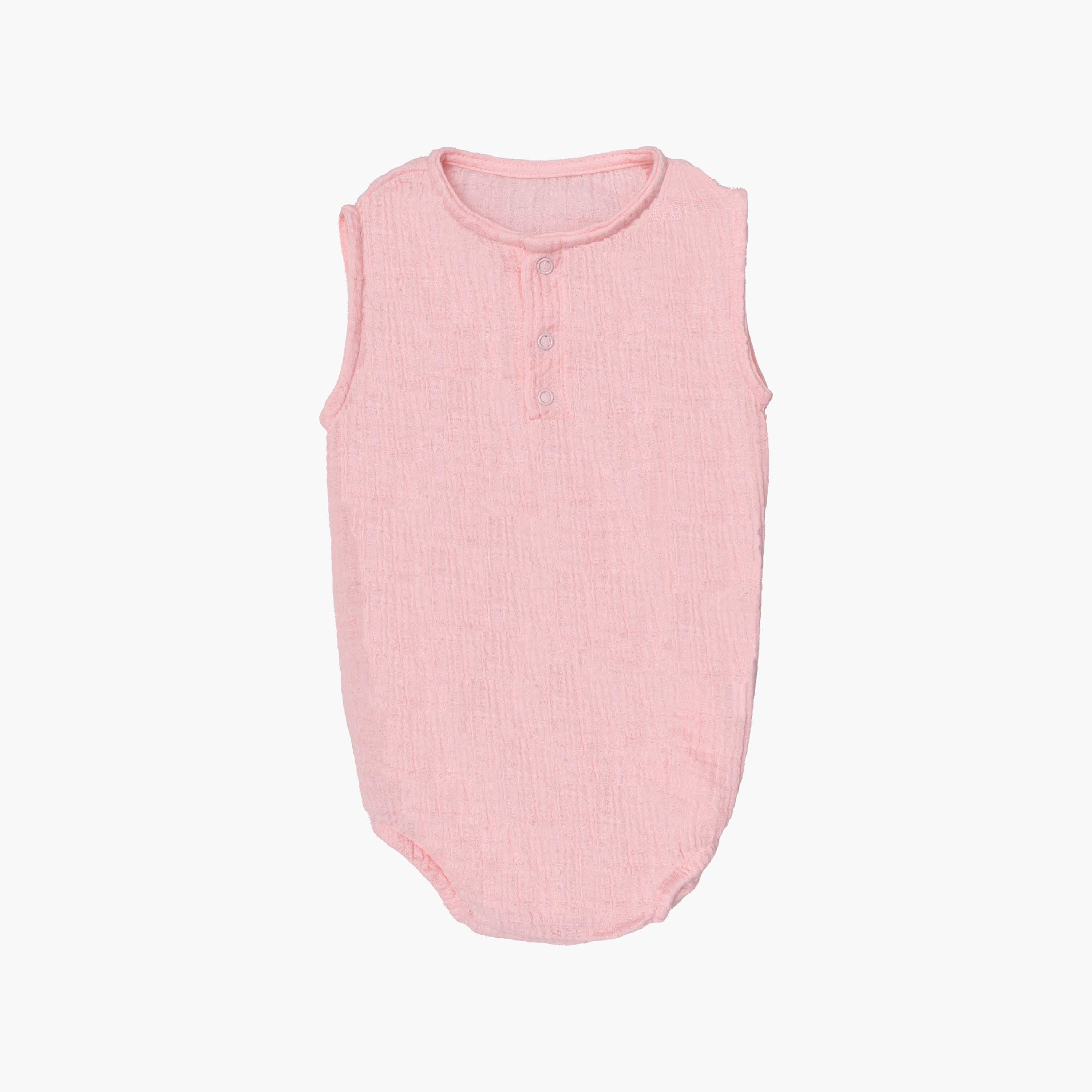 Moon Organic Crinkle Sleeveless Muslin Onesie-boys-clothing-rompersanddungarees-image-1