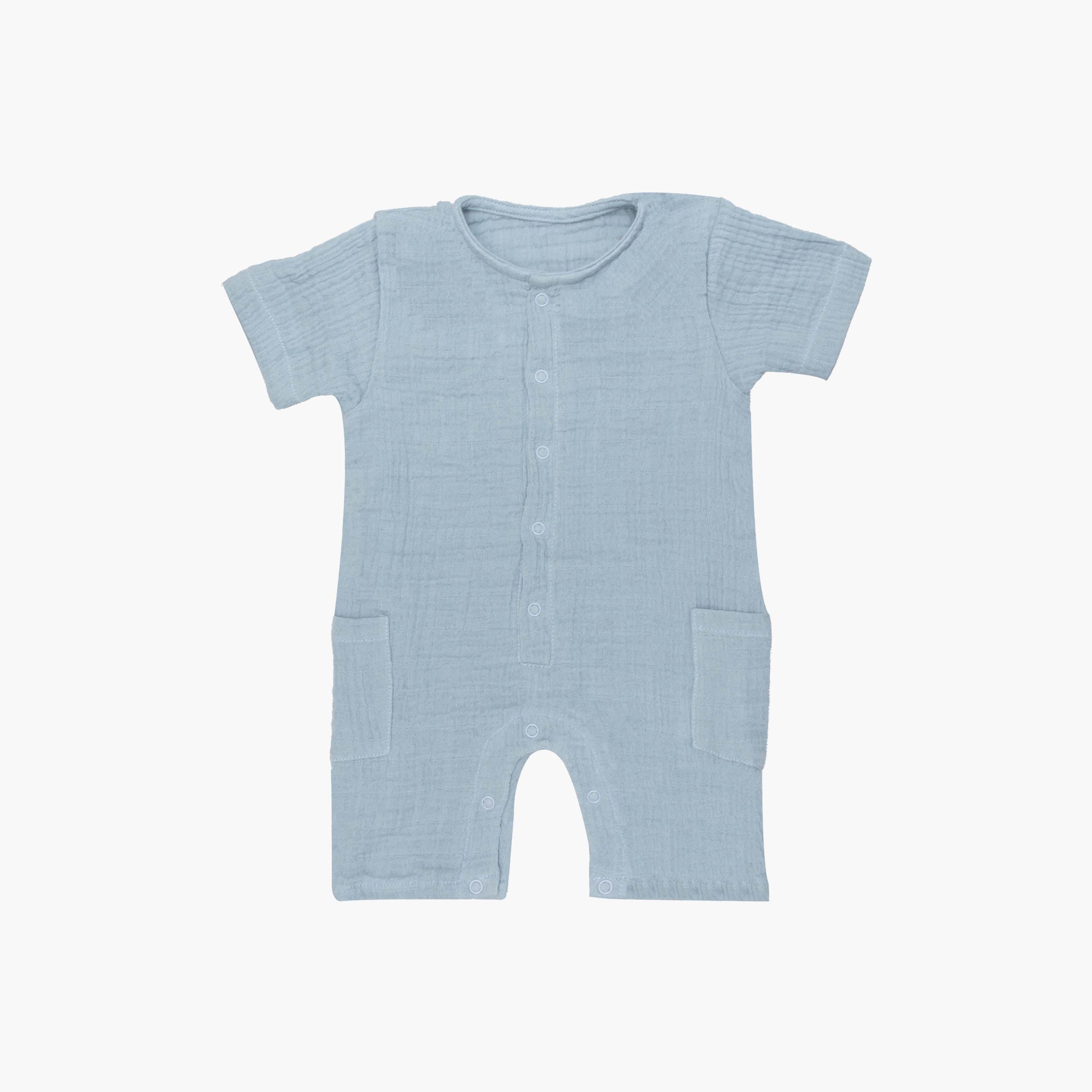 Moon Organic Crinkle Short Sleeves Muslin Romper-boys-clothing-rompersanddungarees-image-1