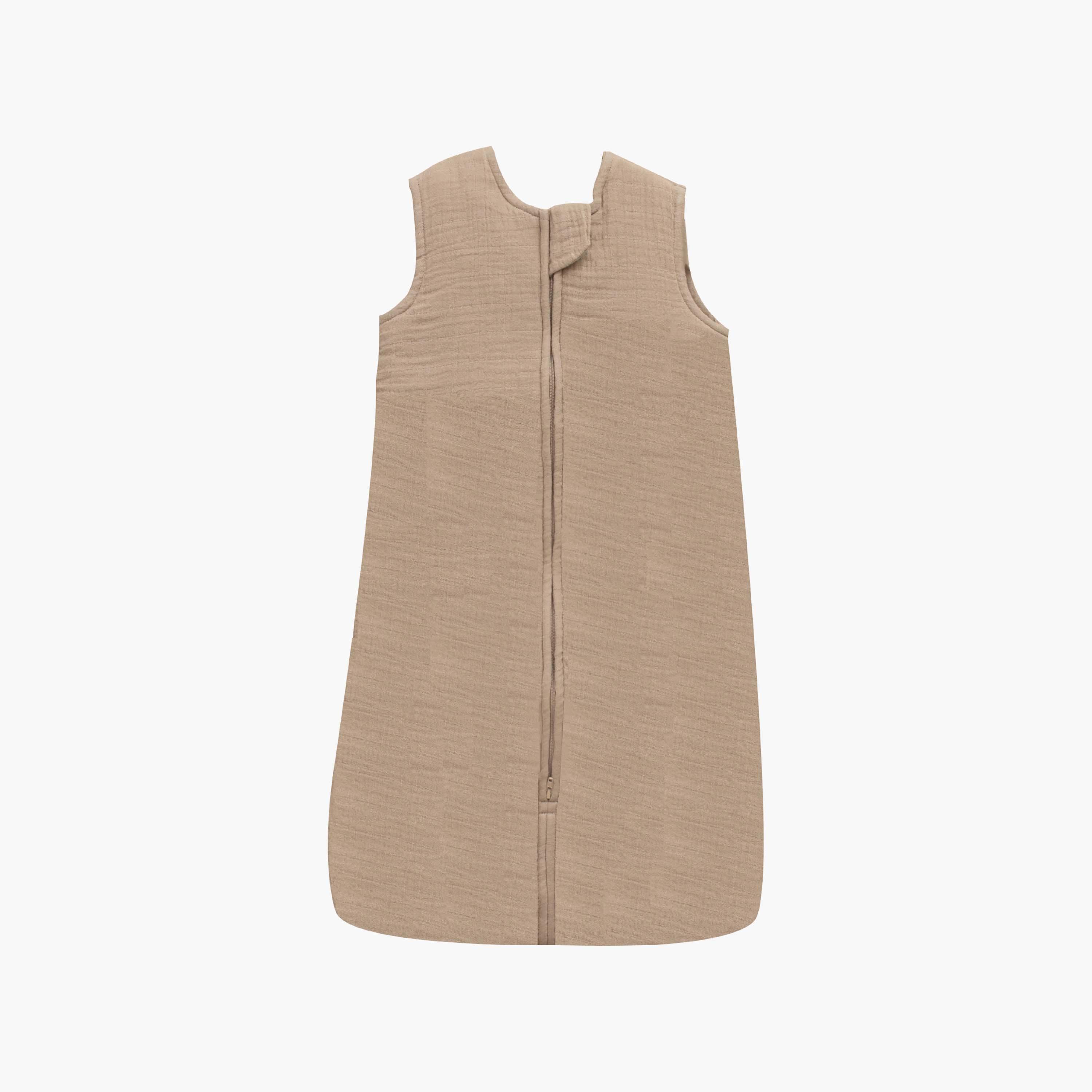 Moon Organic Crinkle Muslin Sleeveless Sleep Sack - 2.5 Tog - Brown-baby-nursery-blanketsandswaddles-swaddlesandsleepingbags-image-1