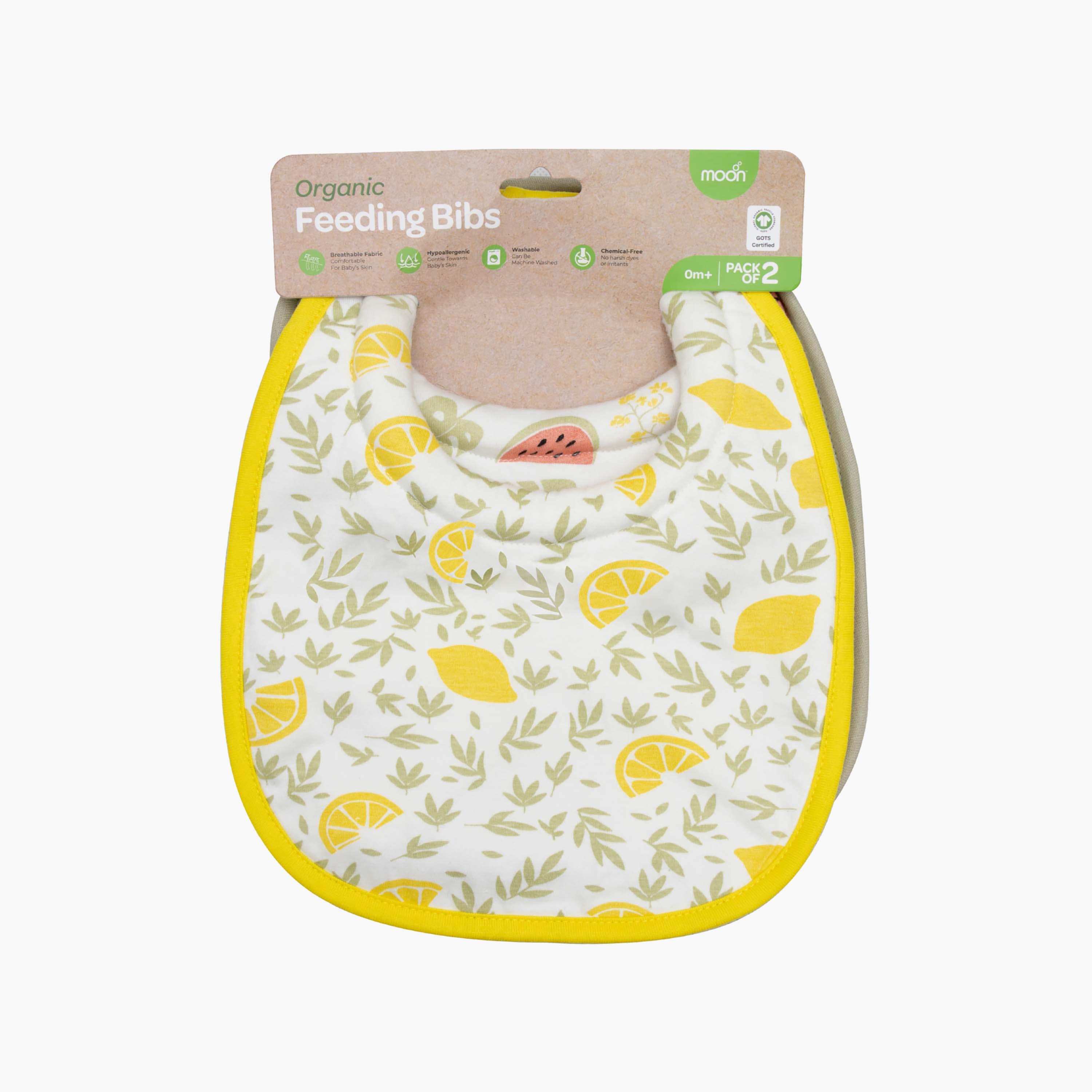 مرايل (صدريات) أطفال عضوية قطعتين من مون-baby-feeding-bibs-image-3