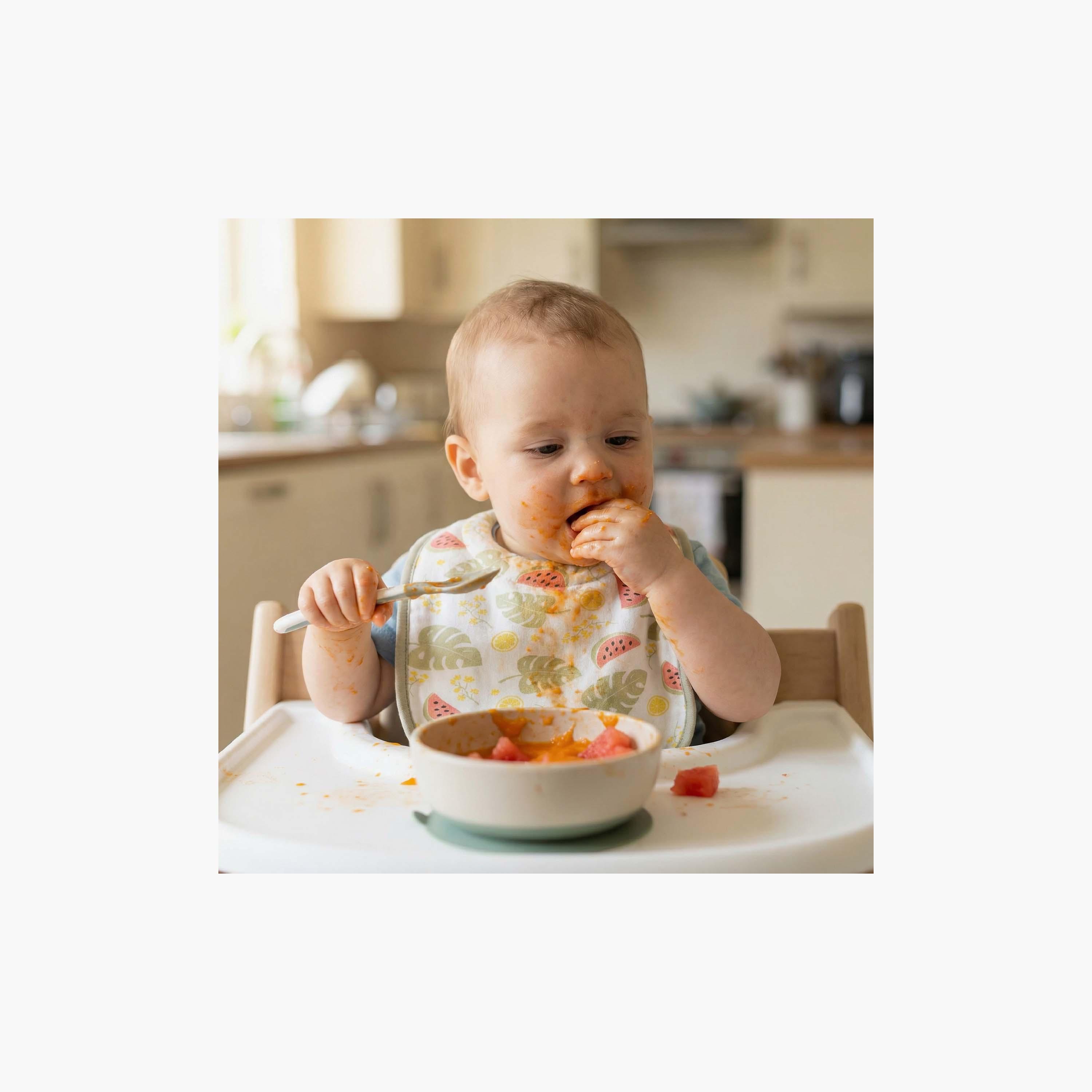 مرايل (صدريات) أطفال عضوية قطعتين من مون-baby-feeding-bibs-image-5
