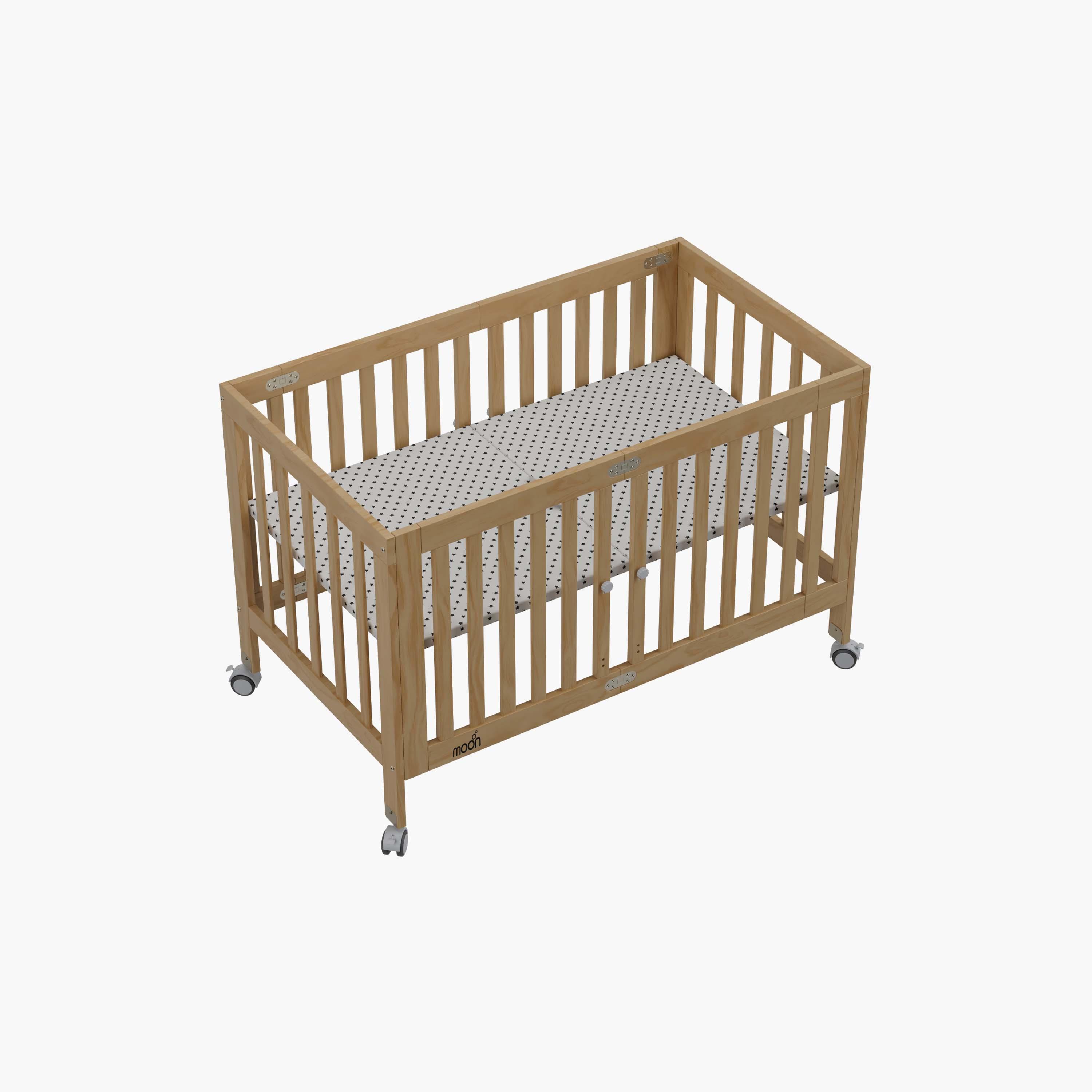 Moon Wooden Snug fold Foldable Crib-baby-nursery-furniture-cribsandbeds-babycribs-image-2