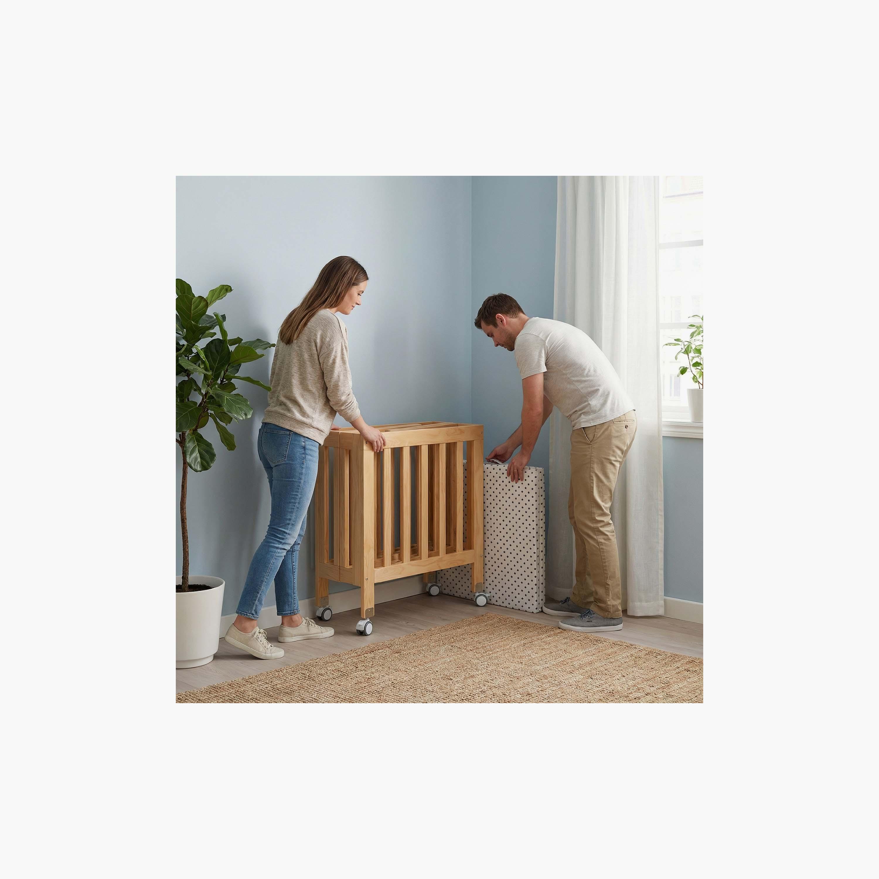 Moon Wooden Snug fold Foldable Crib-baby-nursery-furniture-cribsandbeds-babycribs-image-5