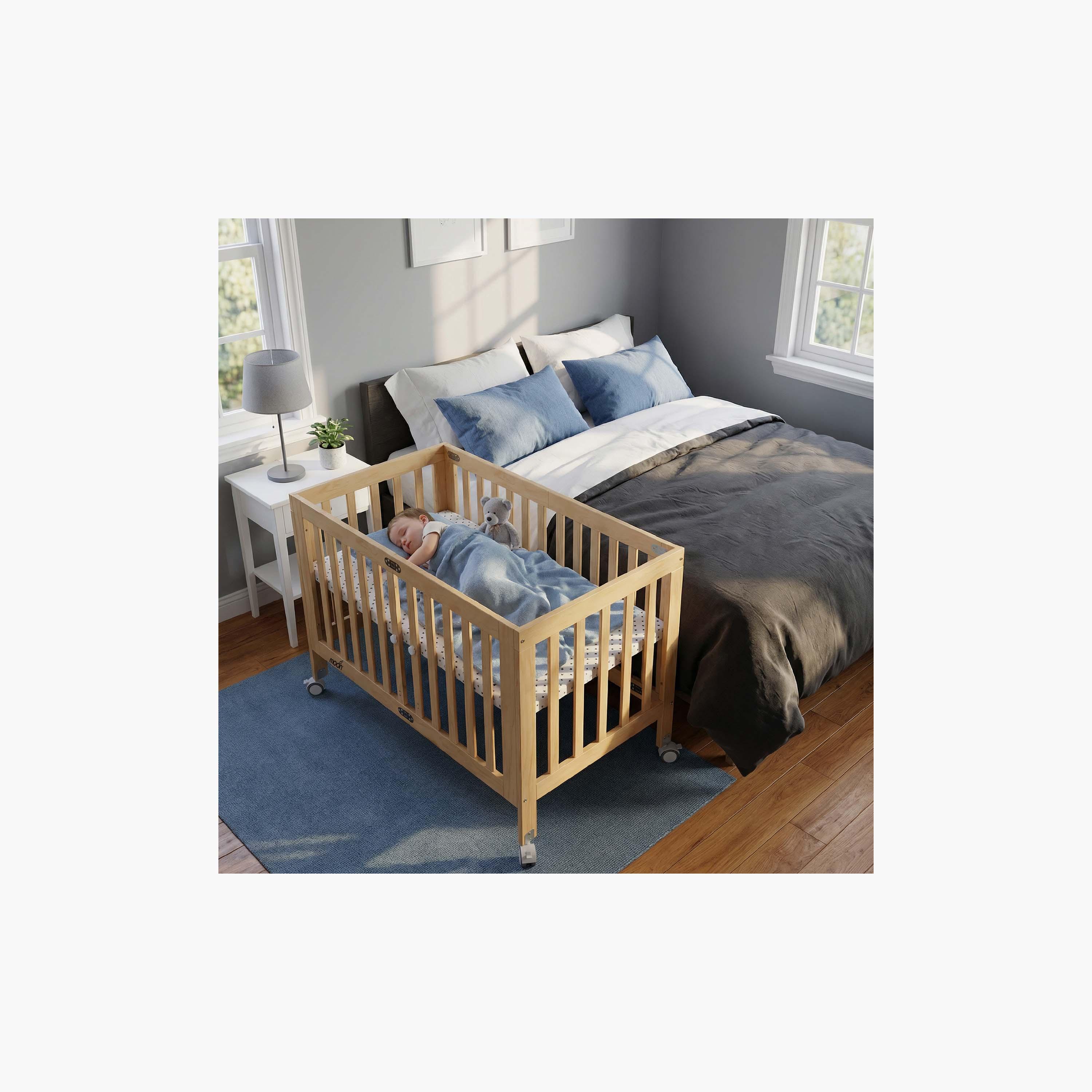 Moon Wooden Snug fold Foldable Crib-baby-nursery-furniture-cribsandbeds-babycribs-image-8