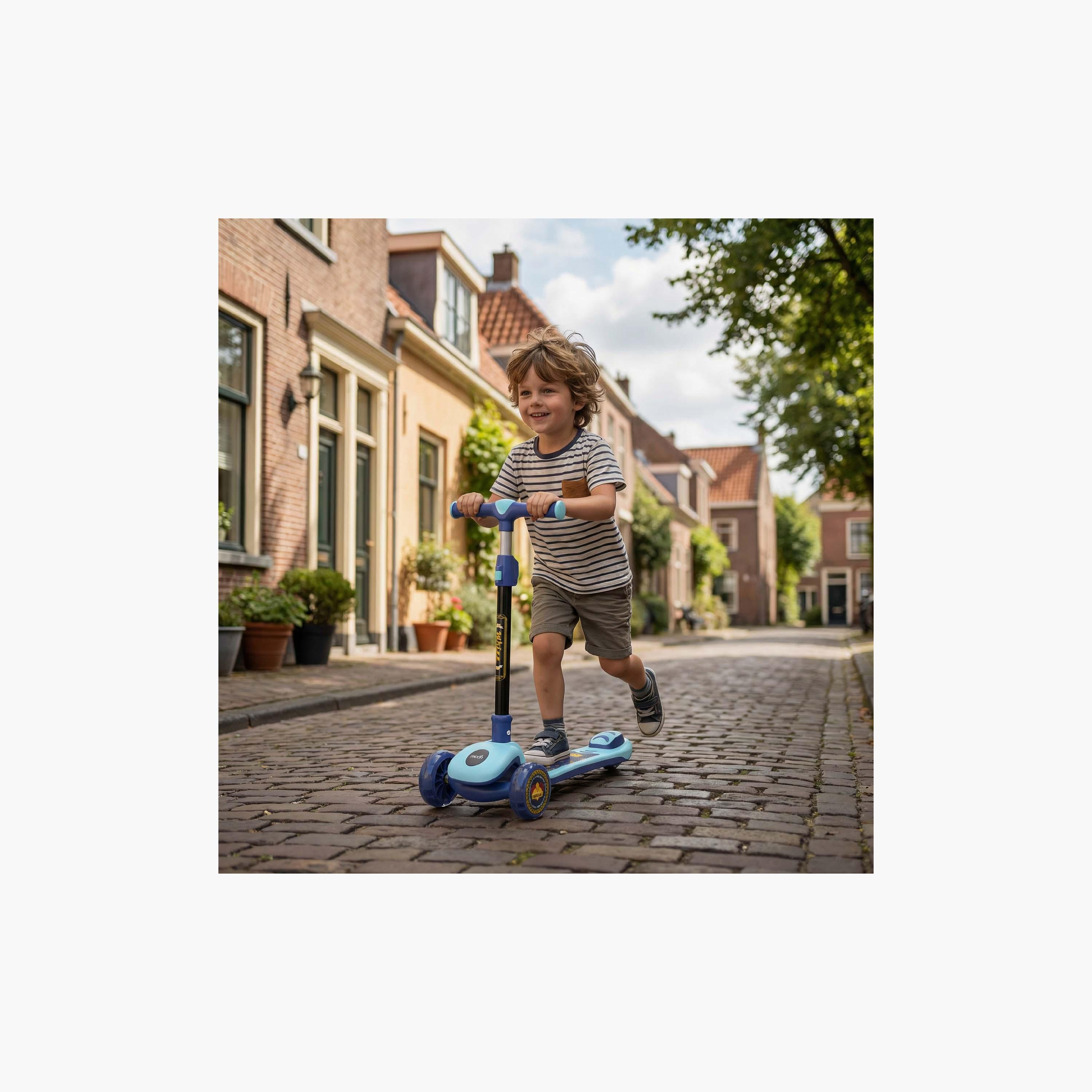 Moon 3-Wheel Foldable Scooter with Adjustable Height - Blue-toys-outdoor-scooters-image-4