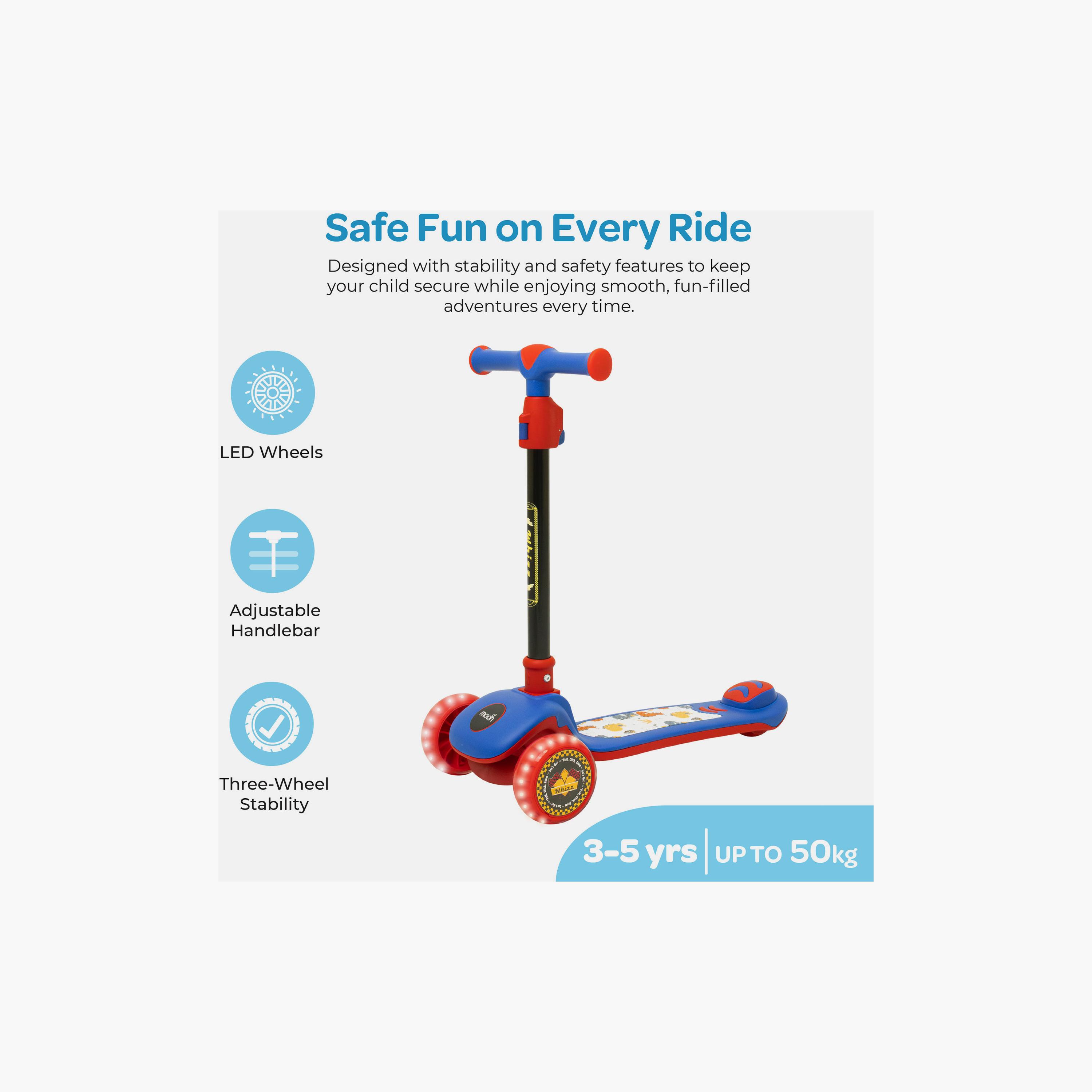 Moon 3-Wheel Foldable Scooter with Adjustable Height - Red-toys-outdoor-scooters-image-2