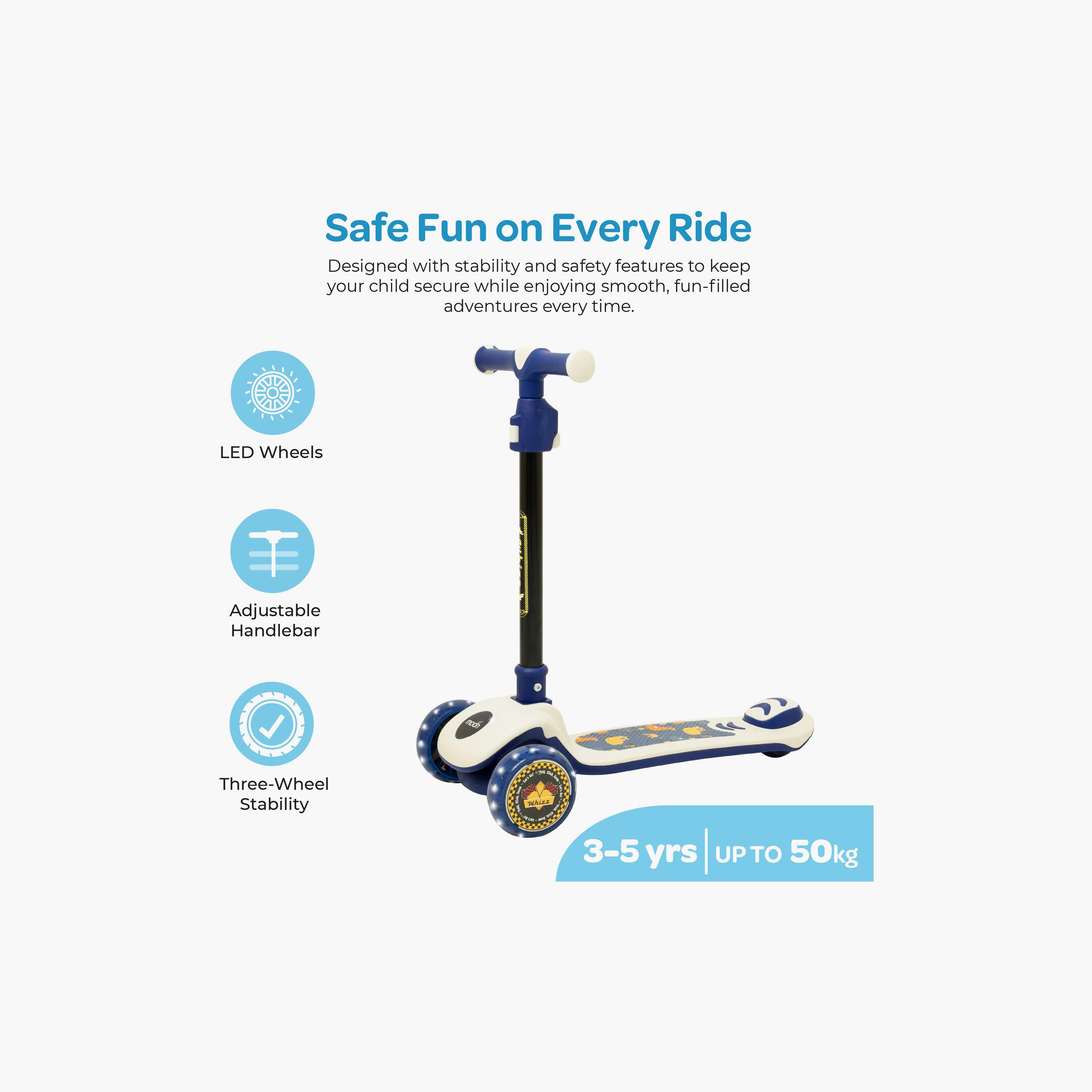 Moon 3-Wheel Foldable Scooter with Adjustable Height - White-toys-outdoor-scooters-image-2