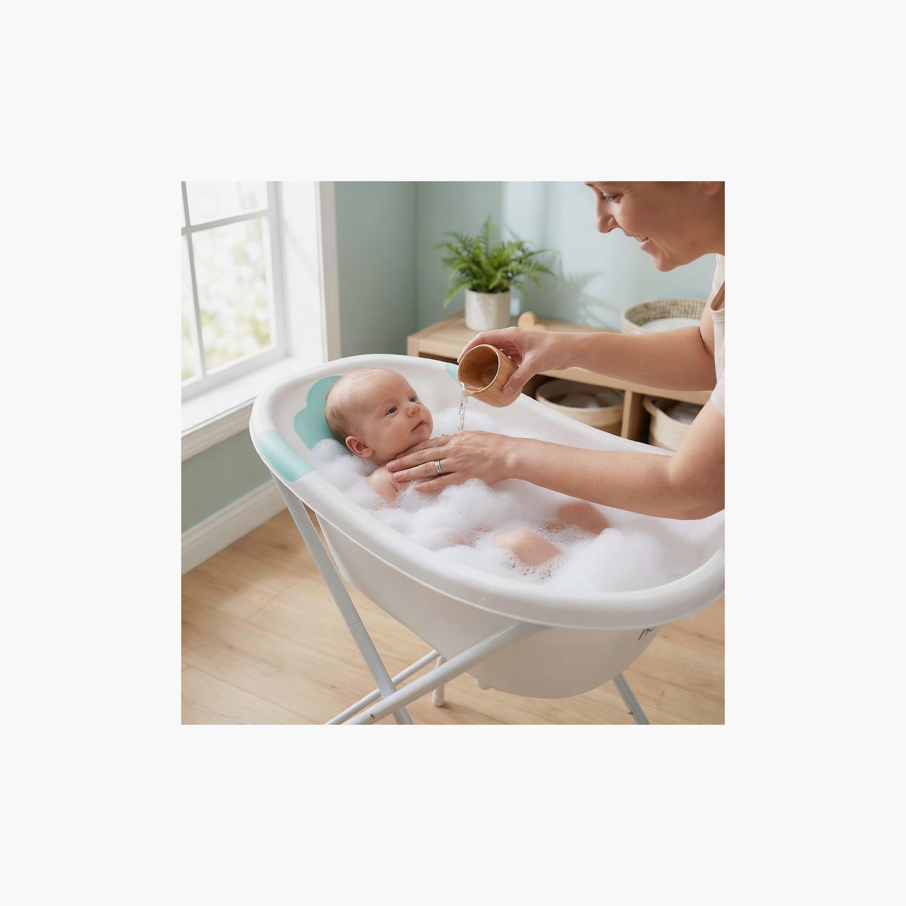 Moon Foldable & Stable Bathtub Stand - White-baby-bathandcare-bathtubs-image-4