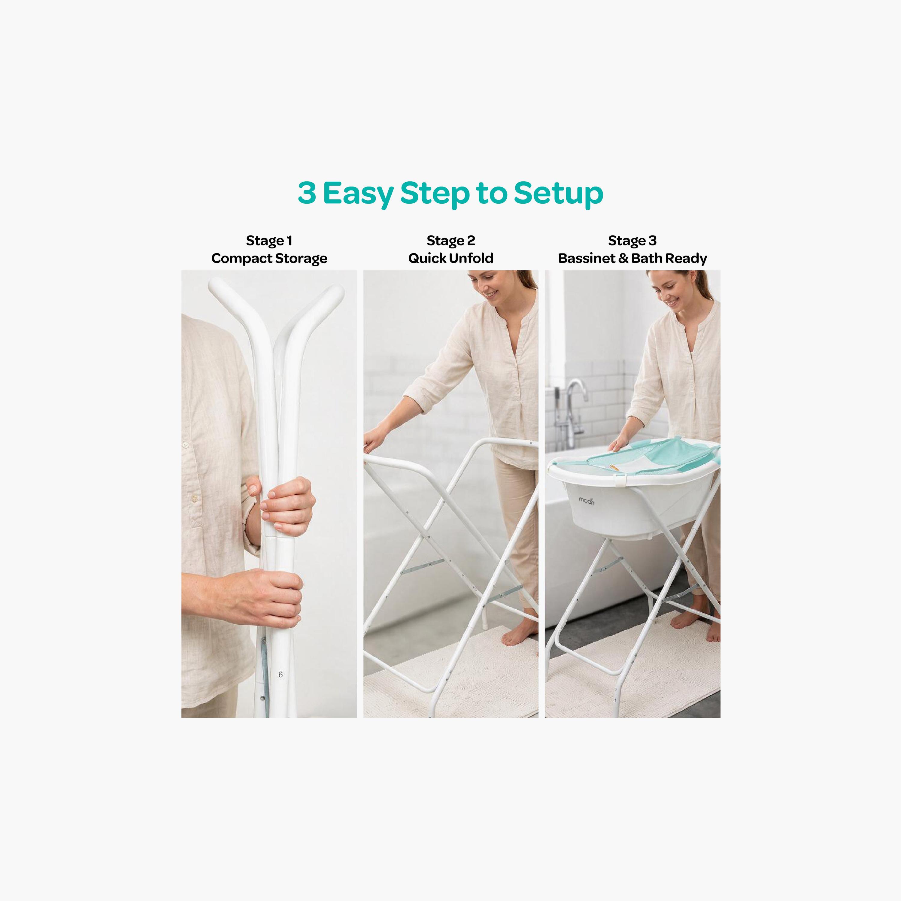 Moon Foldable & Stable Bathtub Stand - White-baby-bathandcare-bathtubs-image-6