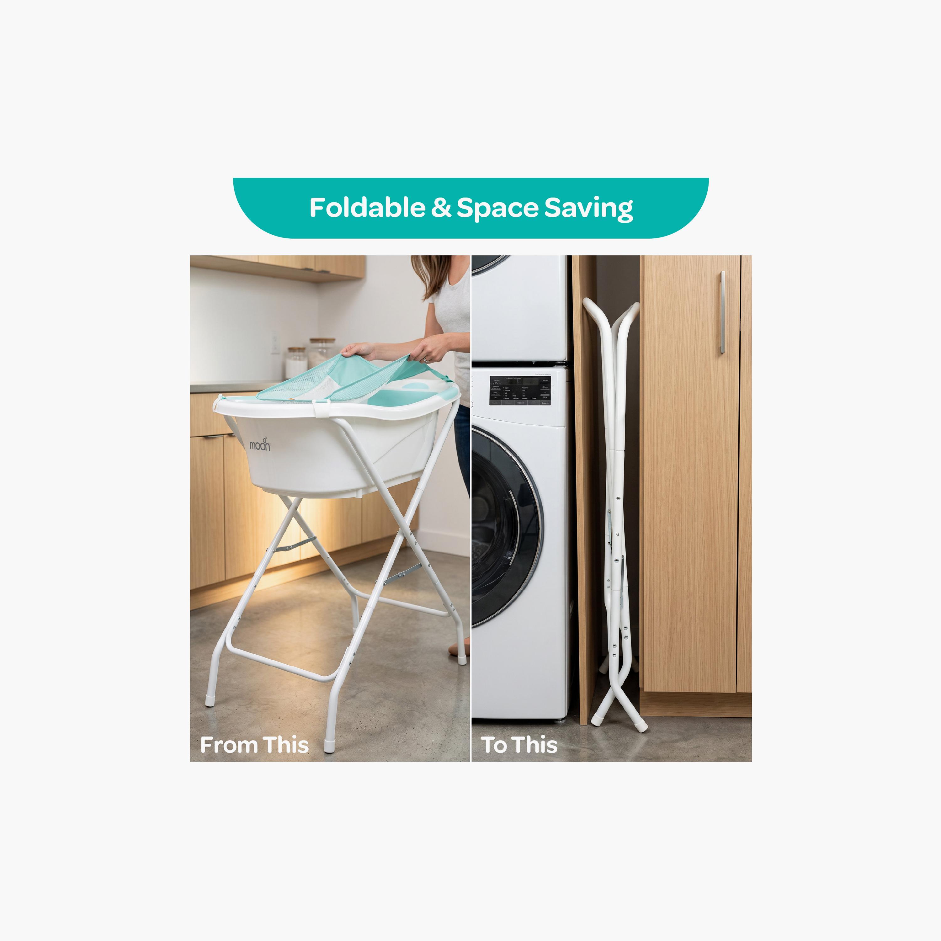 Moon Foldable & Stable Bathtub Stand - White-baby-bathandcare-bathtubs-image-7