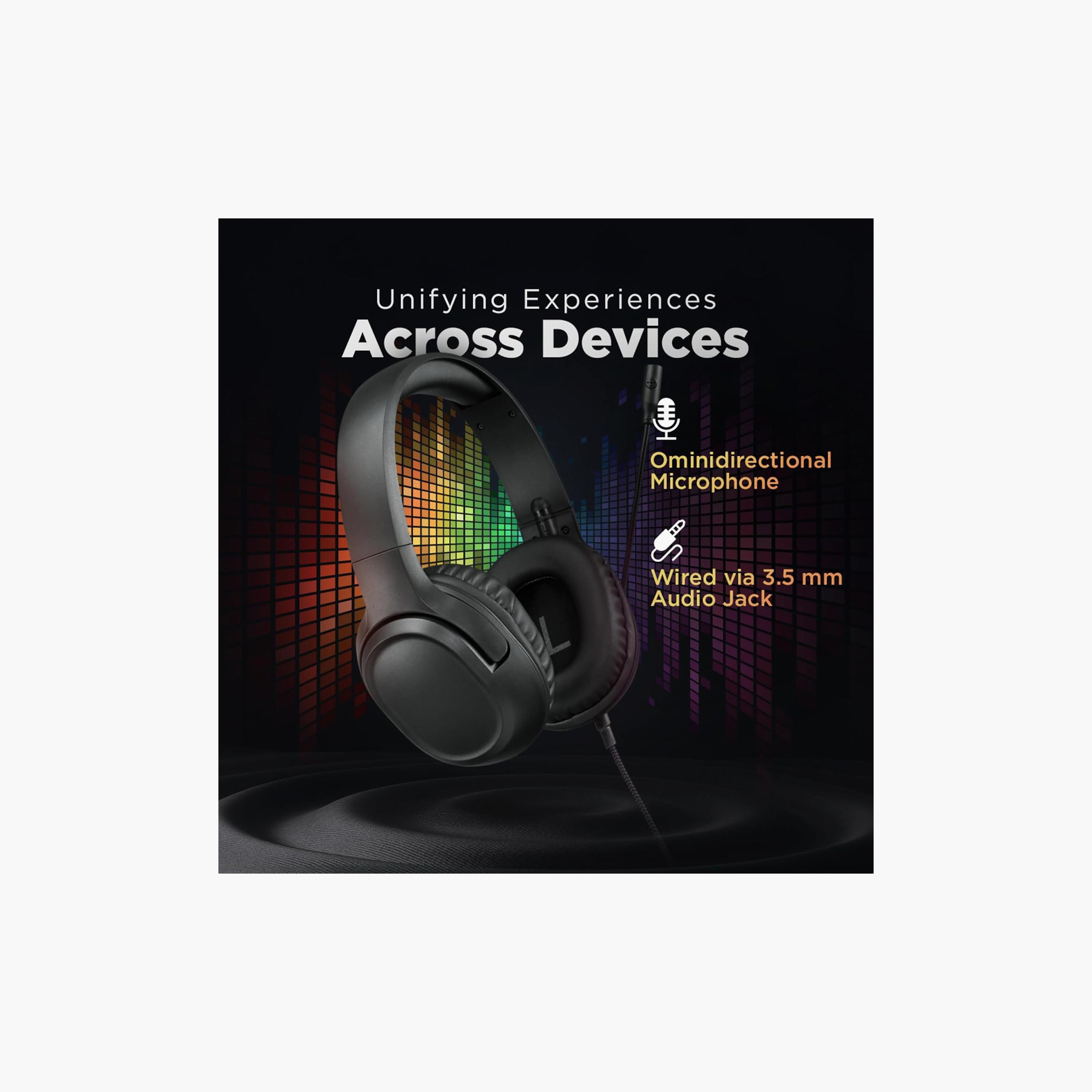 سماعة رأس سلكية للألعاب لينوفو مع ميكروفون 3.5 ملم باللون الأسود | H110-electronics-headphonesandearphones-image-2