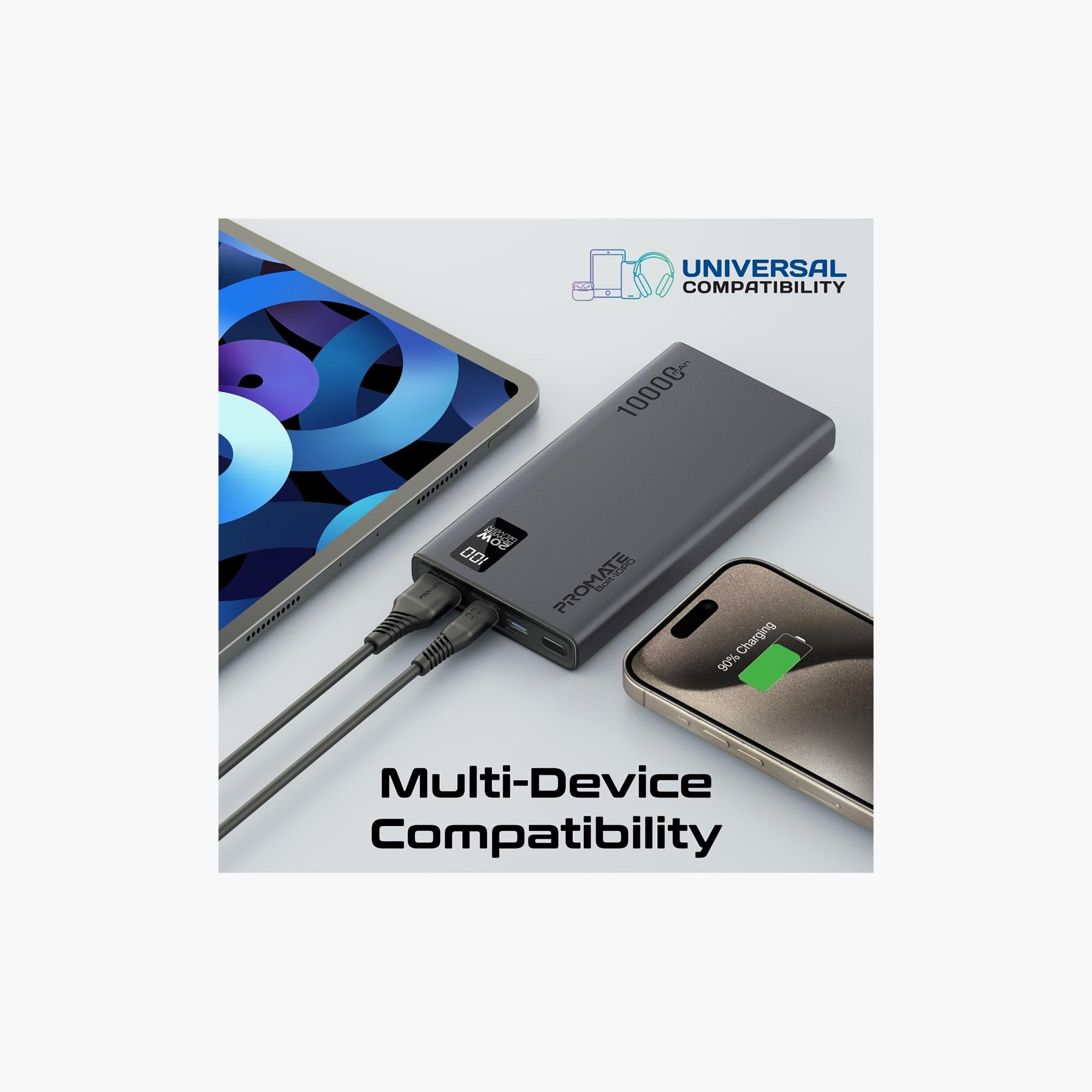 Promate 10000mAh Power Bank with 20W Type-C 22.5W QC 3.0 LCD Display | Bolt-10PD-electronics-accessories-mobileaccesories-image-4
