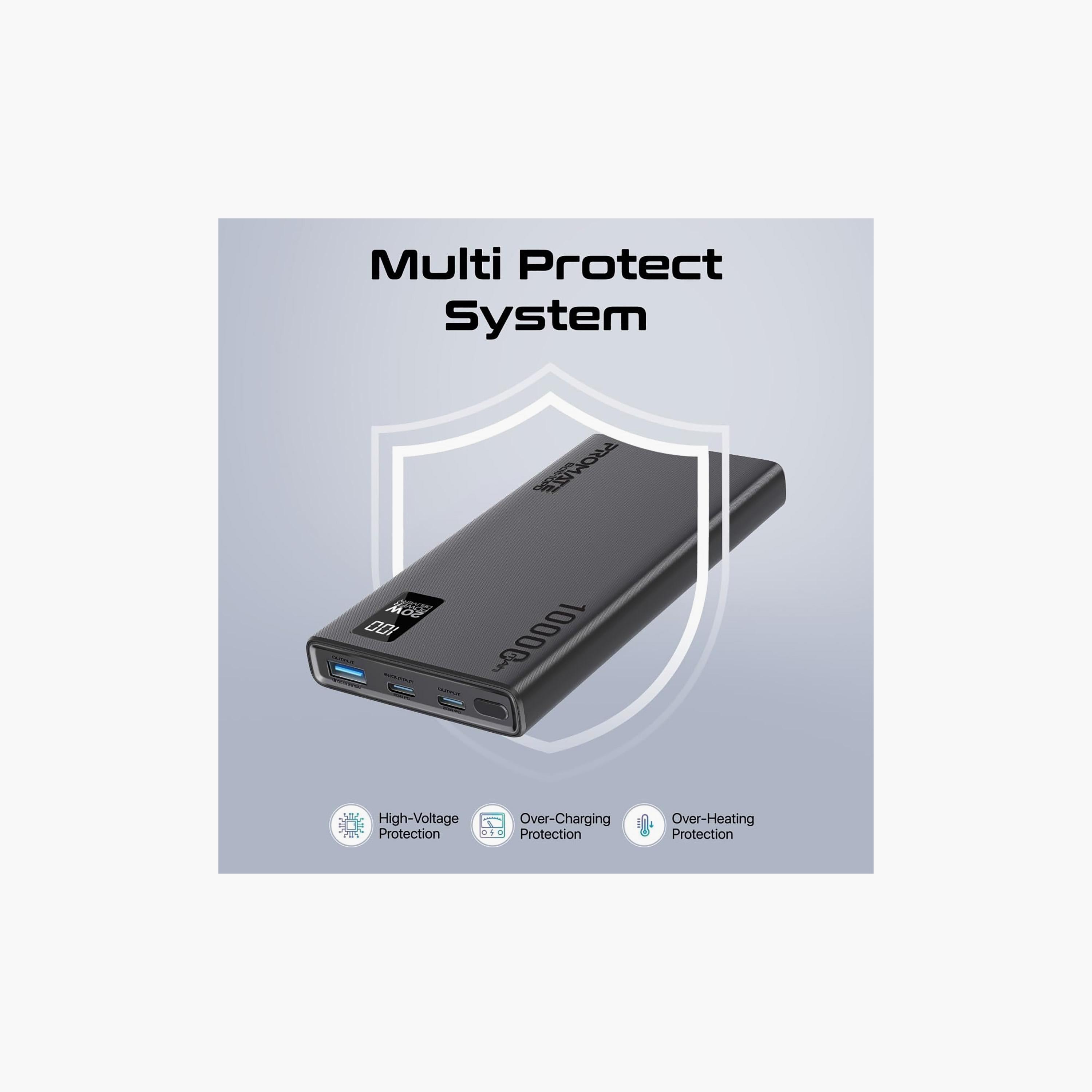 Promate 10000mAh Power Bank with 20W Type-C 22.5W QC 3.0 LCD Display | Bolt-10PD-electronics-accessories-mobileaccesories-image-6