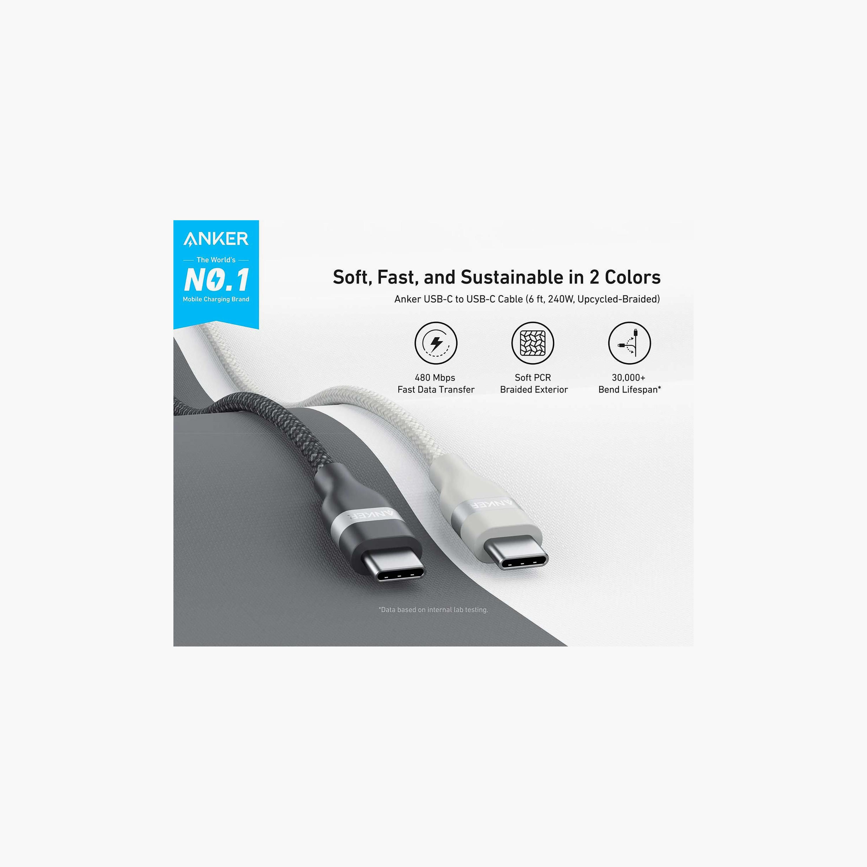 Anker USB-C to USB-C Cable (3 Feet 240W Upcycled-Braided) | A82E2H21-electronics-accessories-mobileaccesories-image-5