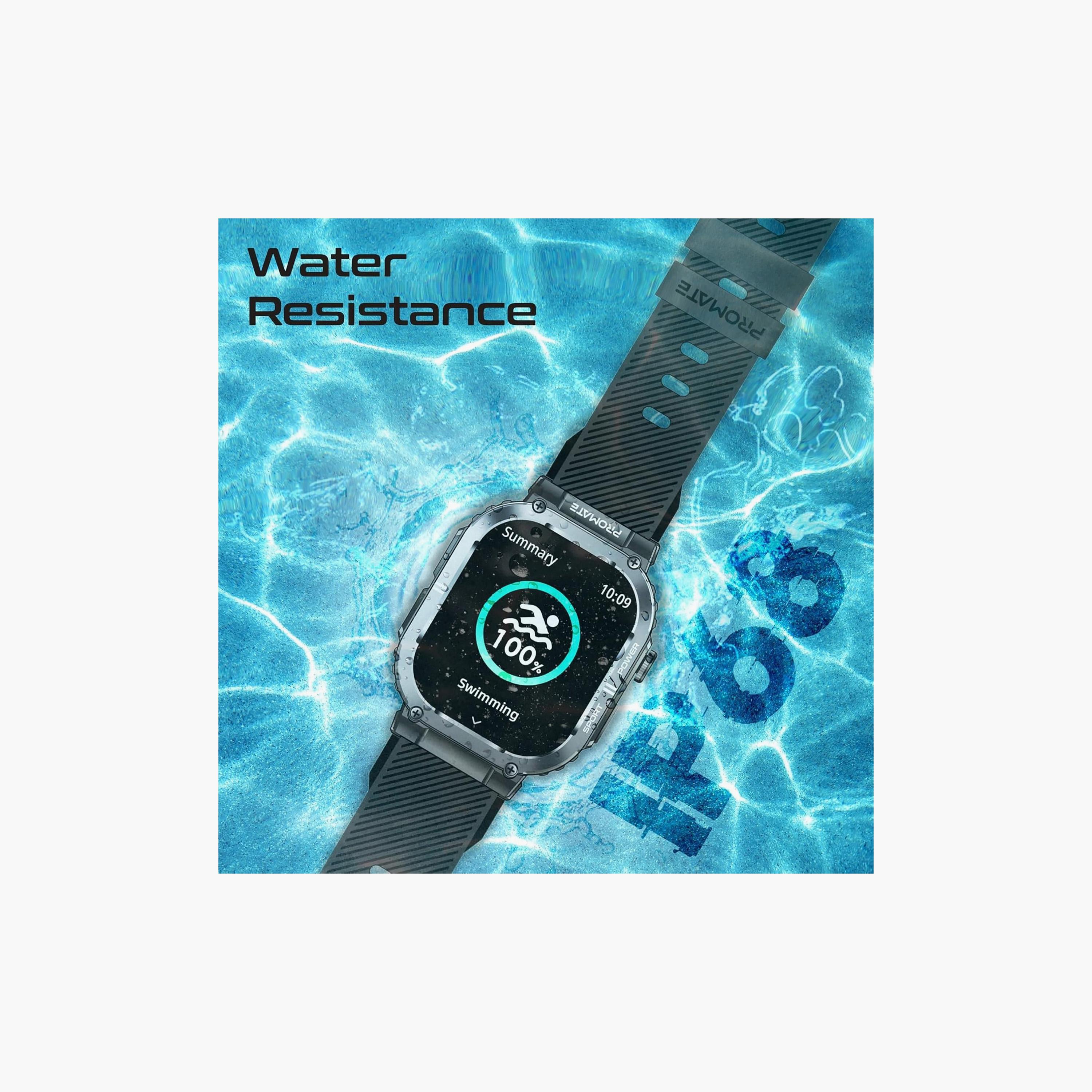 Promate SportFit Smartwatch 2.01" TFT 100+ Sports Modes HR & Sleep Tracker Black-men-watchesandjewellery-watches-image-3