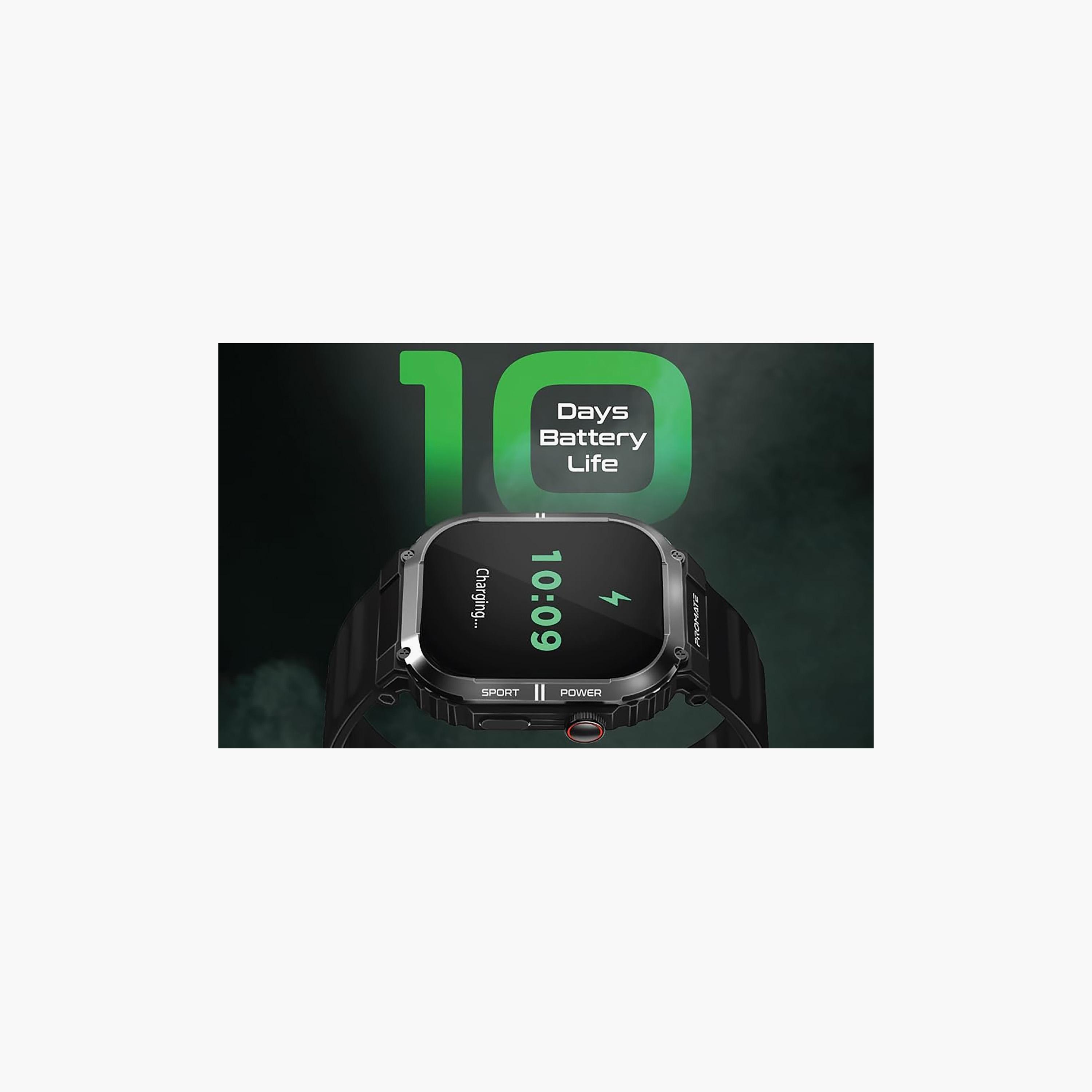 Promate SportFit Smartwatch 2.01" TFT 100+ Sports Modes HR & Sleep Tracker Black-men-watchesandjewellery-watches-image-4