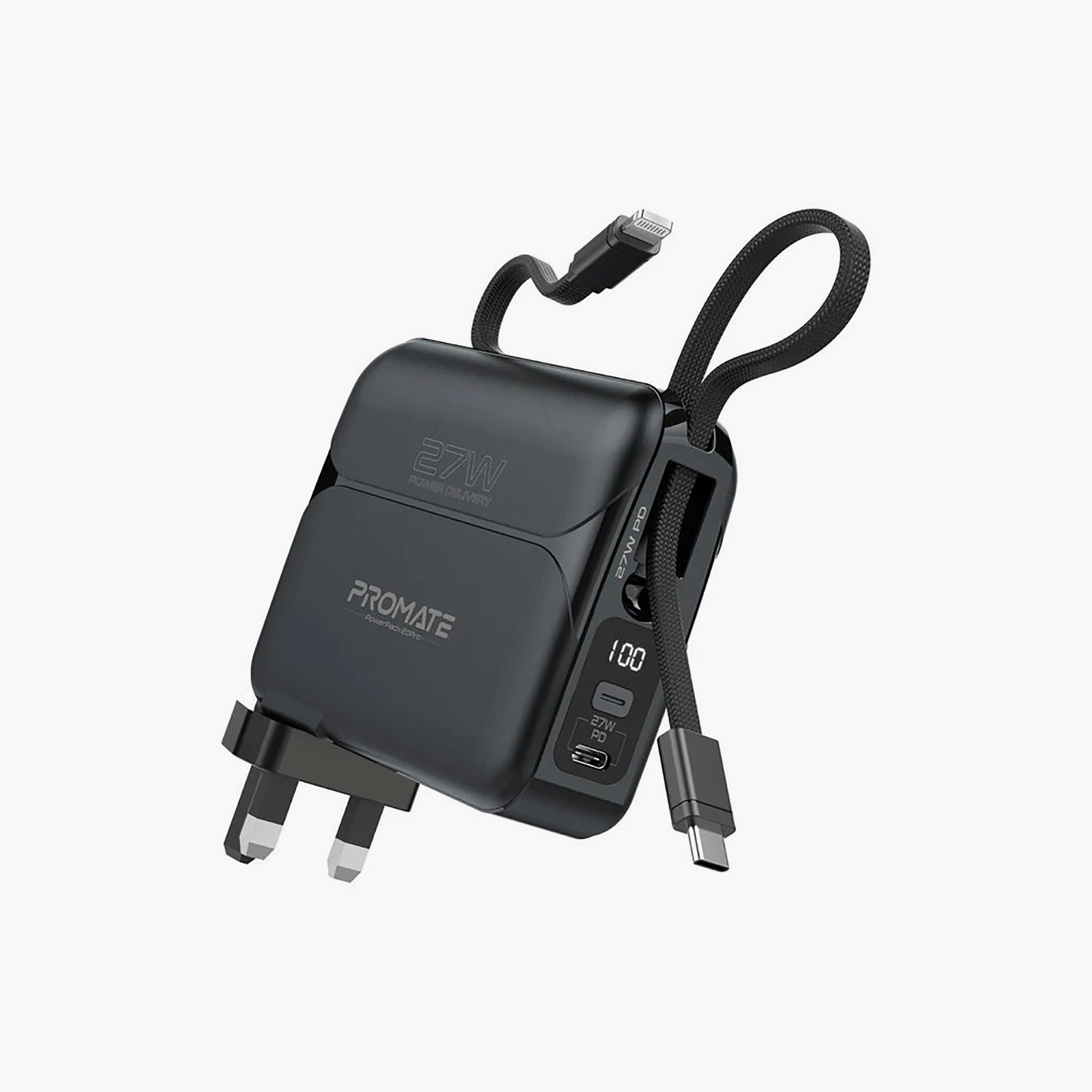 Promate 20000mAh Power Bank With 27 PD With USB C With Lightning Cable Black | 20PRO-electronics-accessories-mobileaccesories-image-1