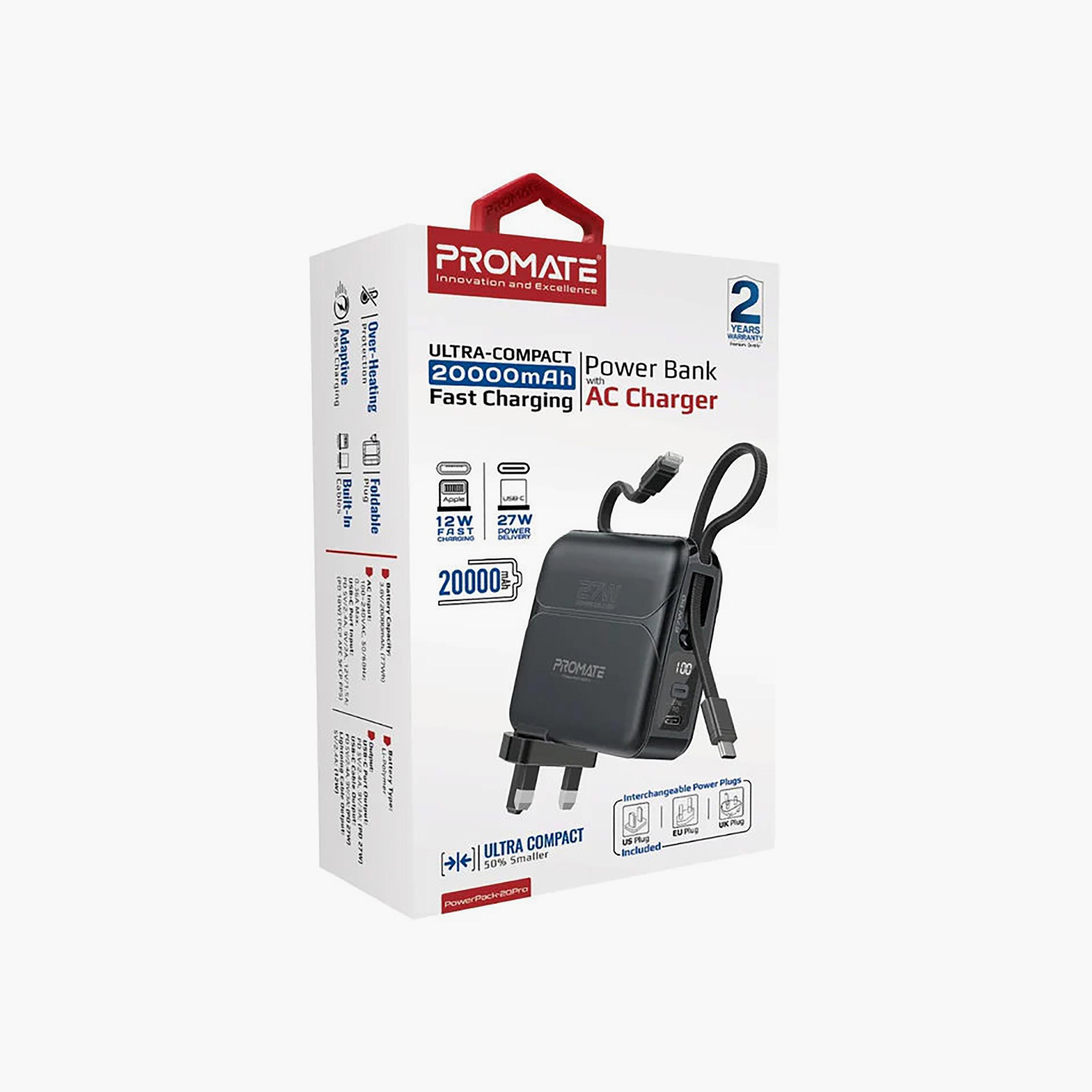 Promate 20000mAh Power Bank With 27 PD With USB C With Lightning Cable Black | 20PRO-electronics-accessories-mobileaccesories-image-9