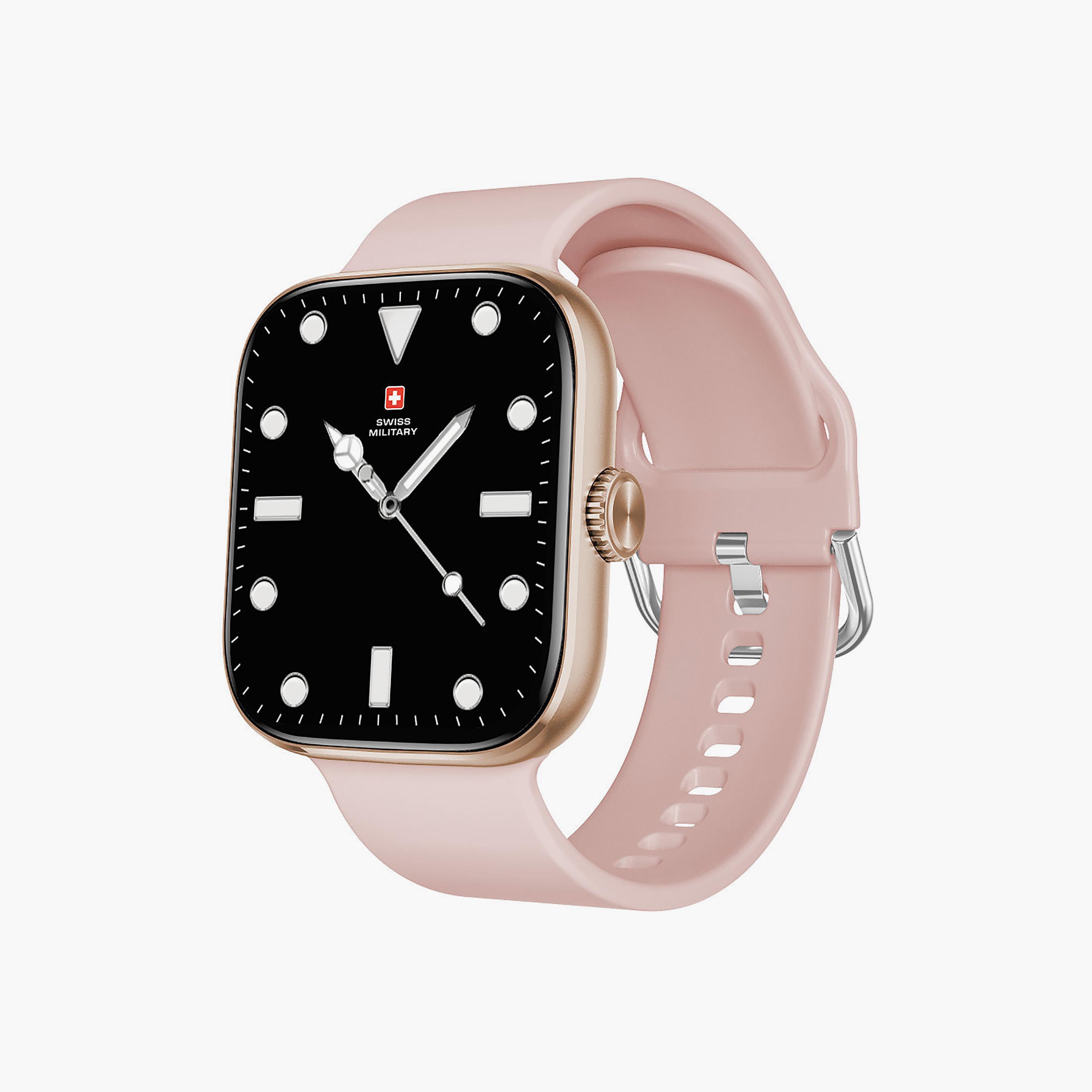 Swiss Military Smartwatch Rosegold Frame With Pink Silicon Strap | SM-WCH-ALPS4-RGLDF-PNKSS-men-watchesandjewellery-watches-image-2